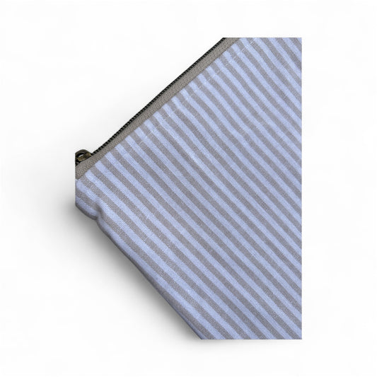 Medium Zip Pouch - Beige Striped