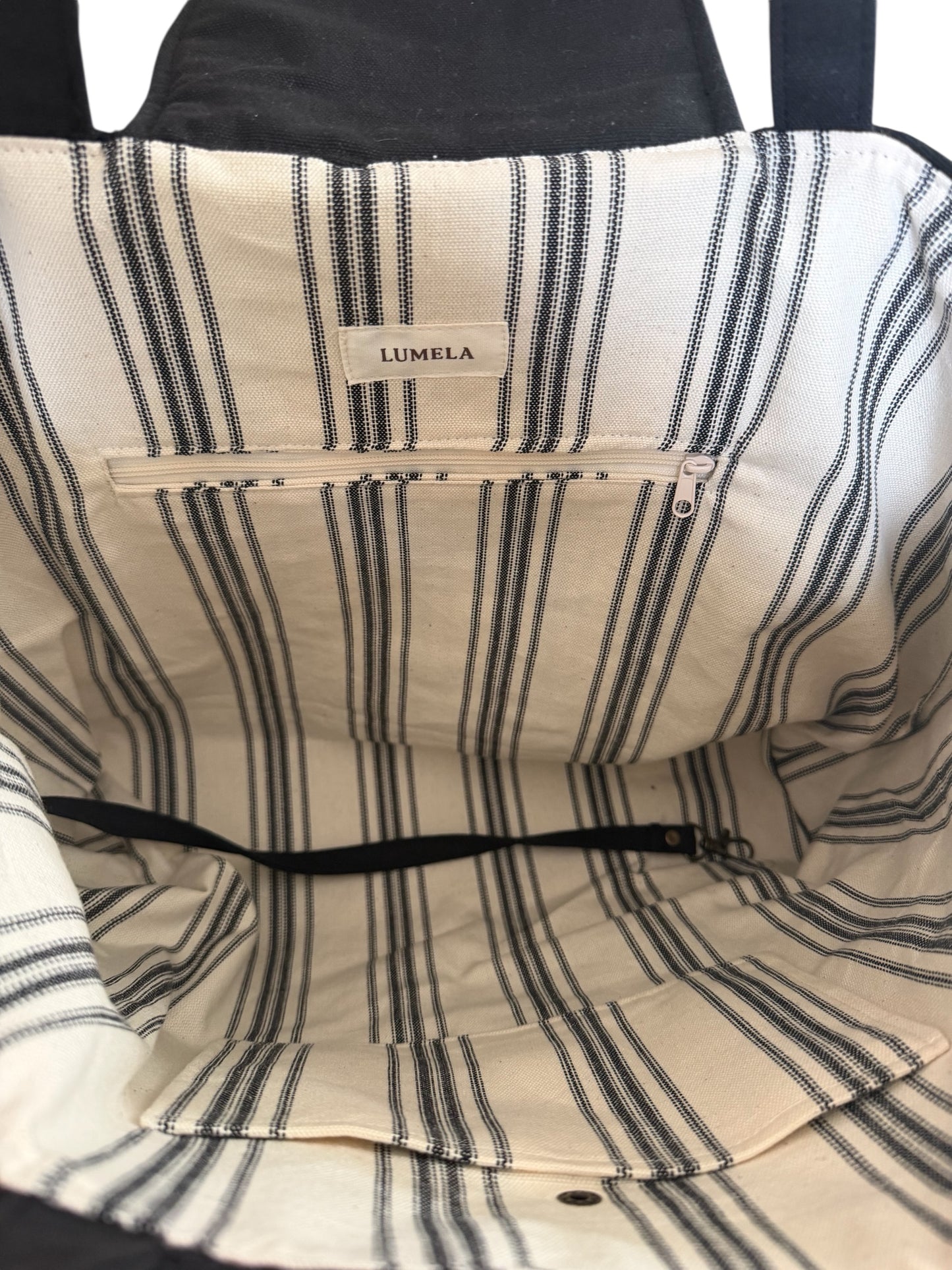 Siena Black Canvas Tote Bag