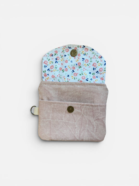 Florence Washed Pink Bloom Keychain Wallet