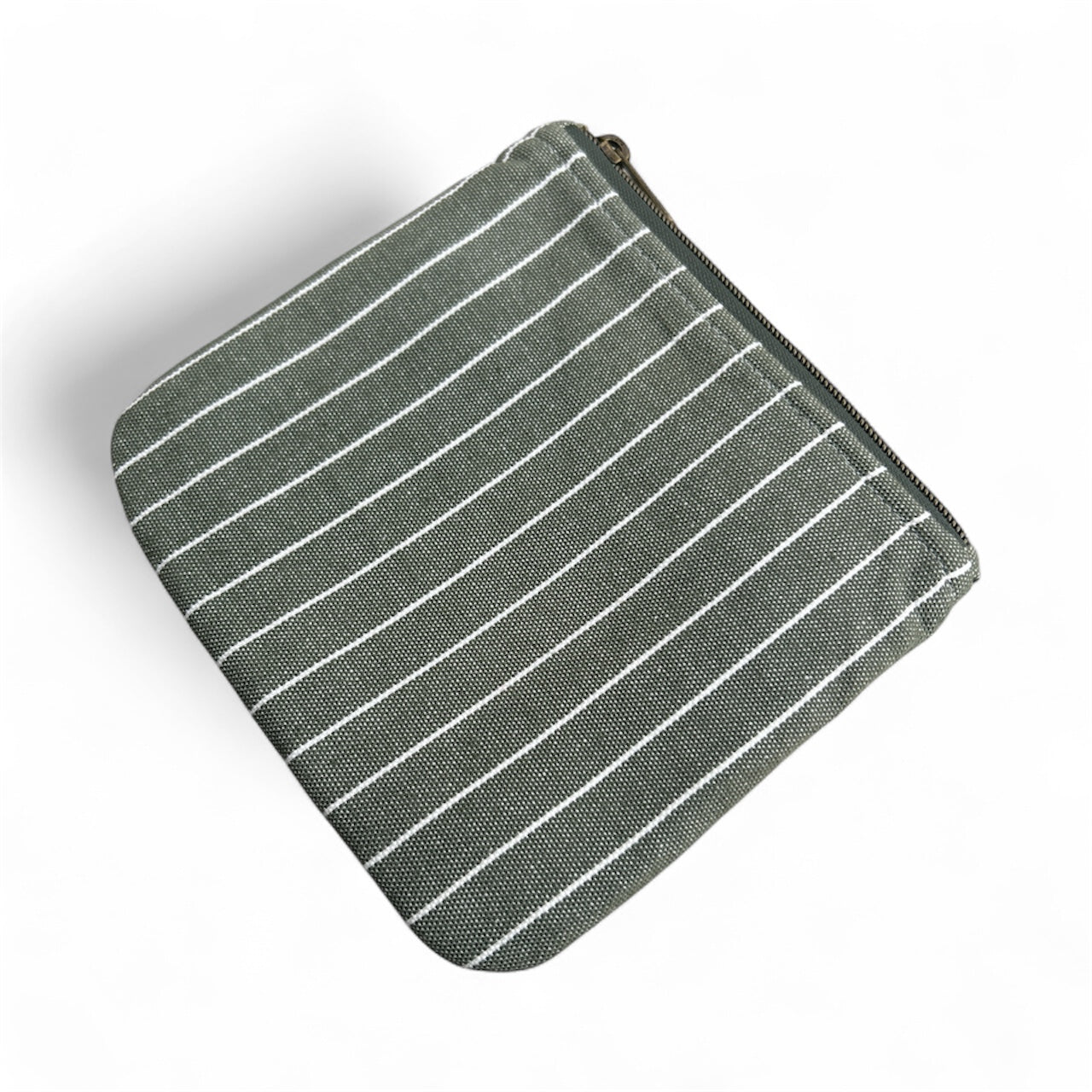 Mini Zip Pouch - Green Striped