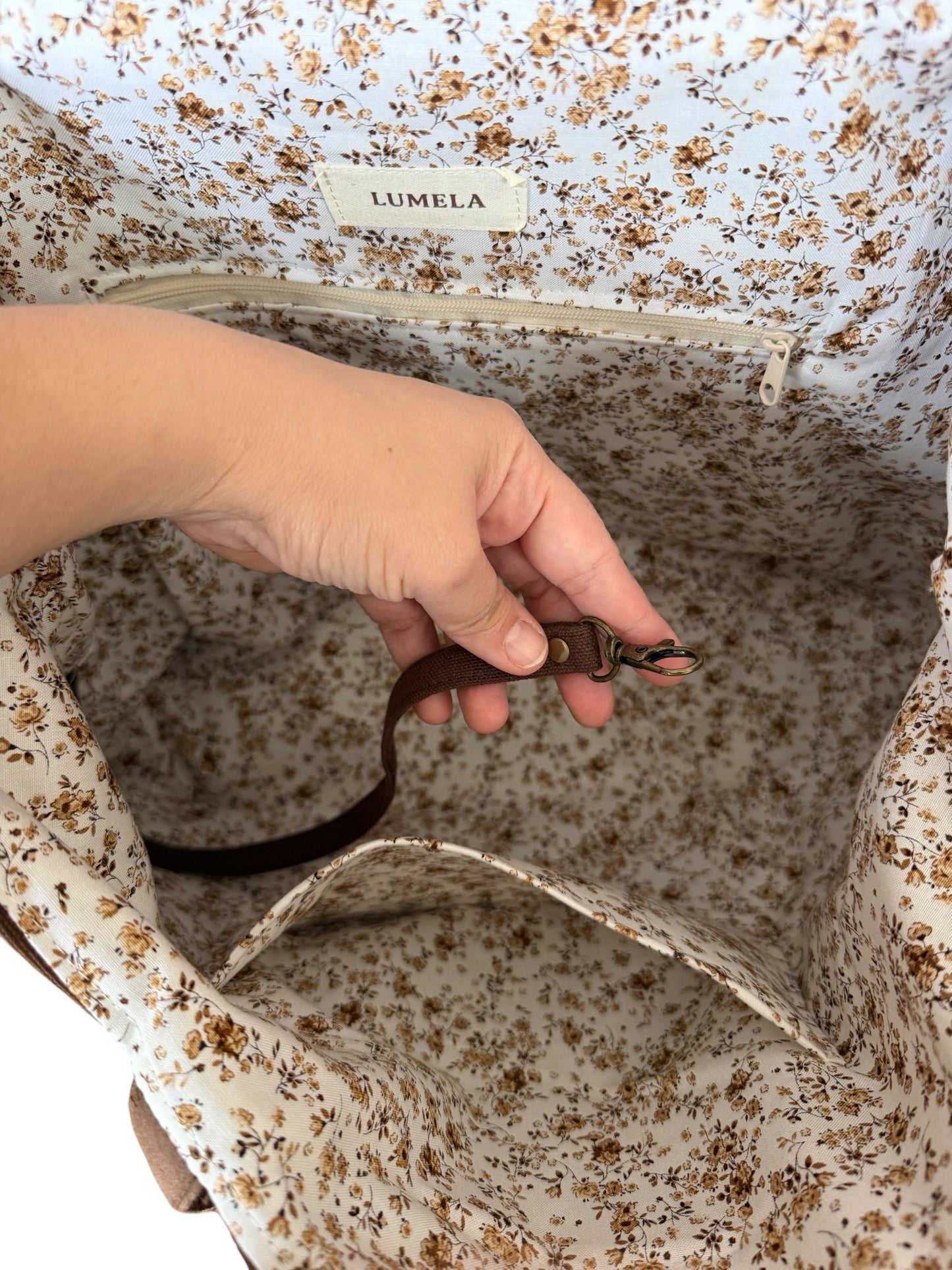 Siena Cocoa Canvas Tote Bag