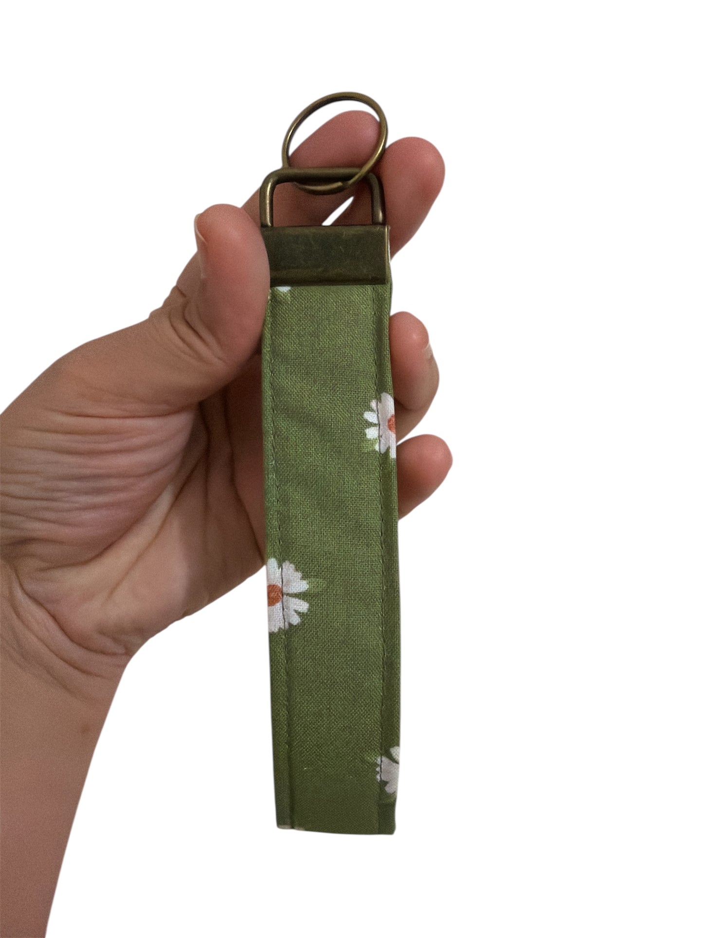 Green Floral Wristlet Keychain