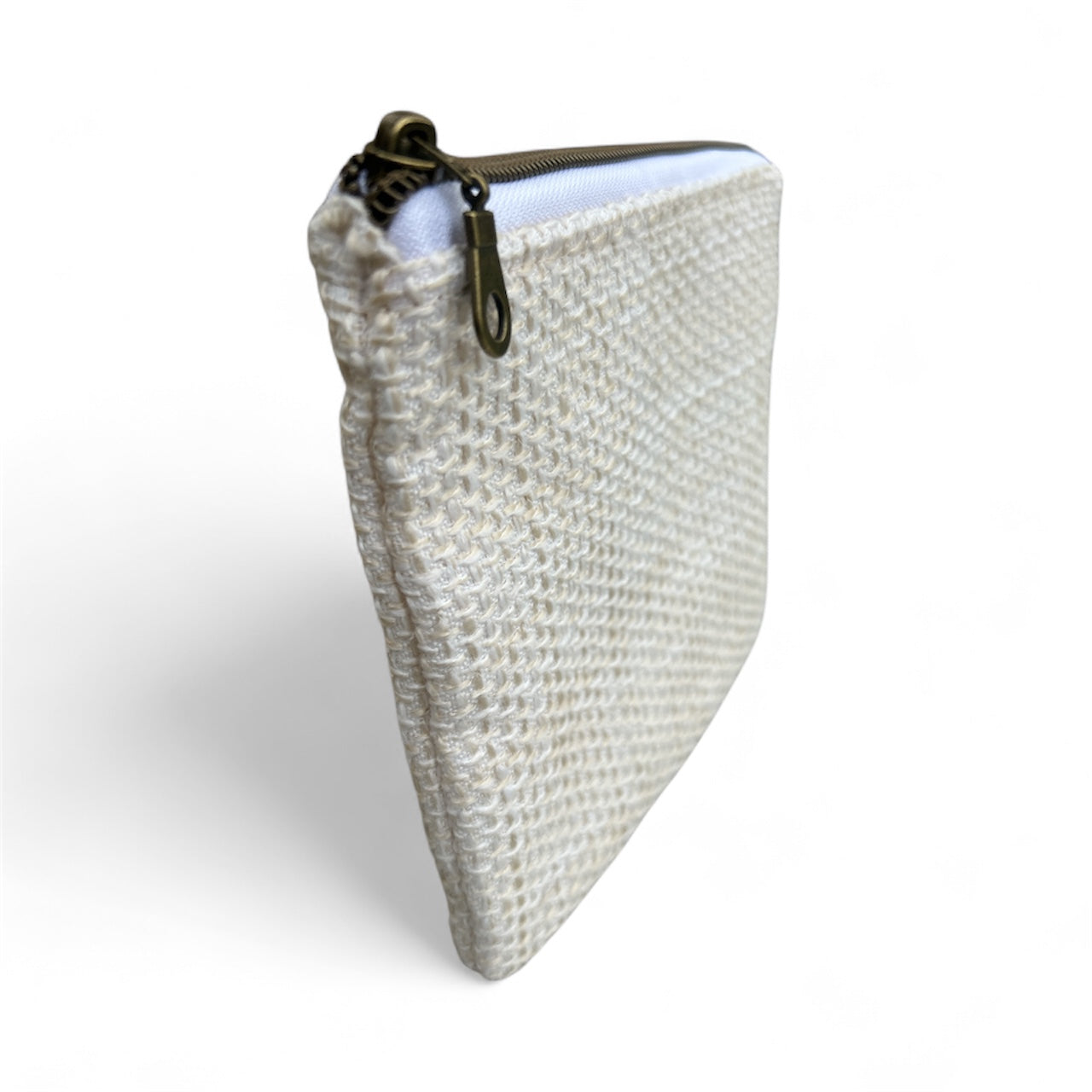 Mini Zip Pouch - Woven Cream