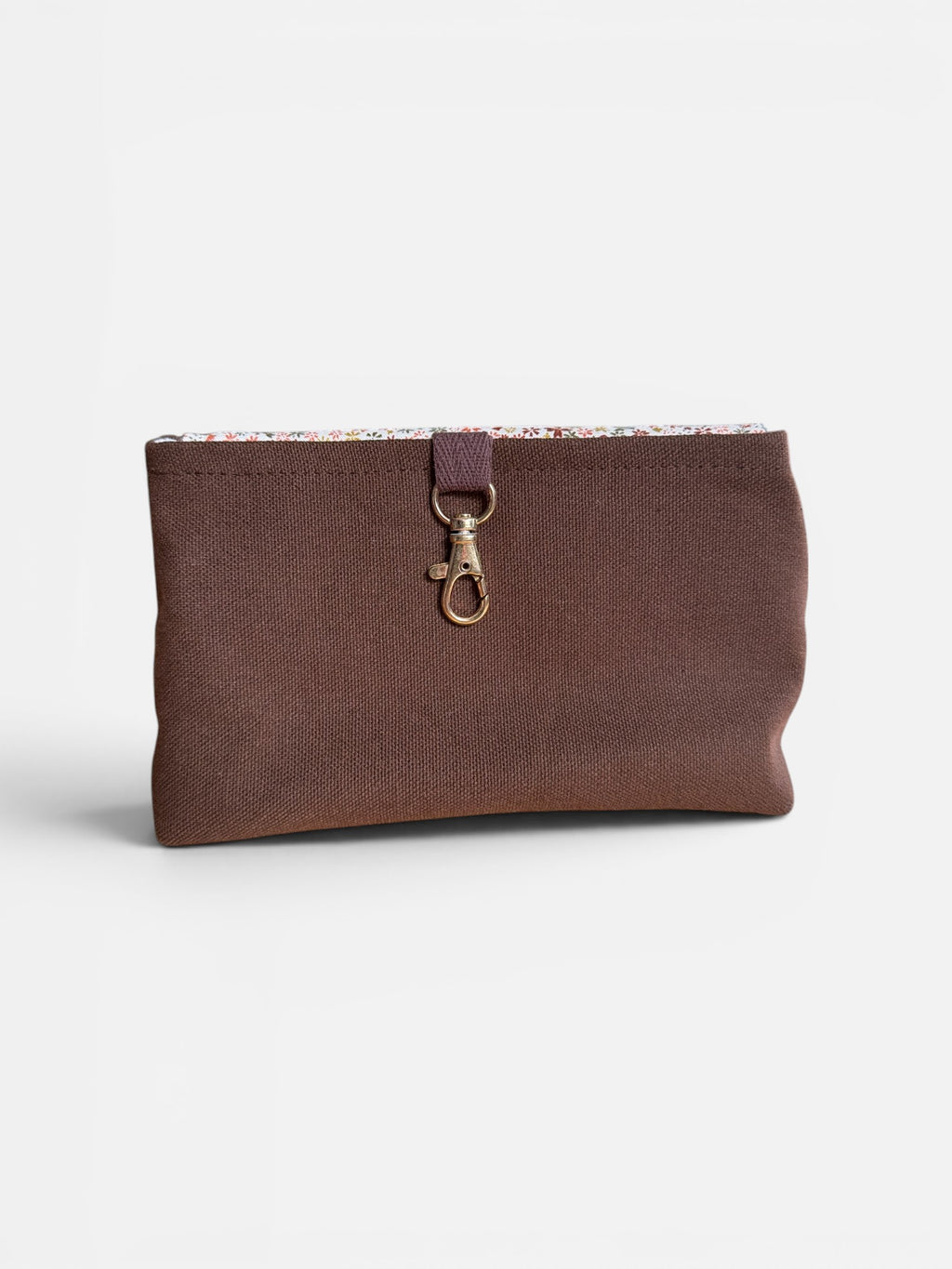 Florence Ditsy Floral Cocoa Clip-on Pouch