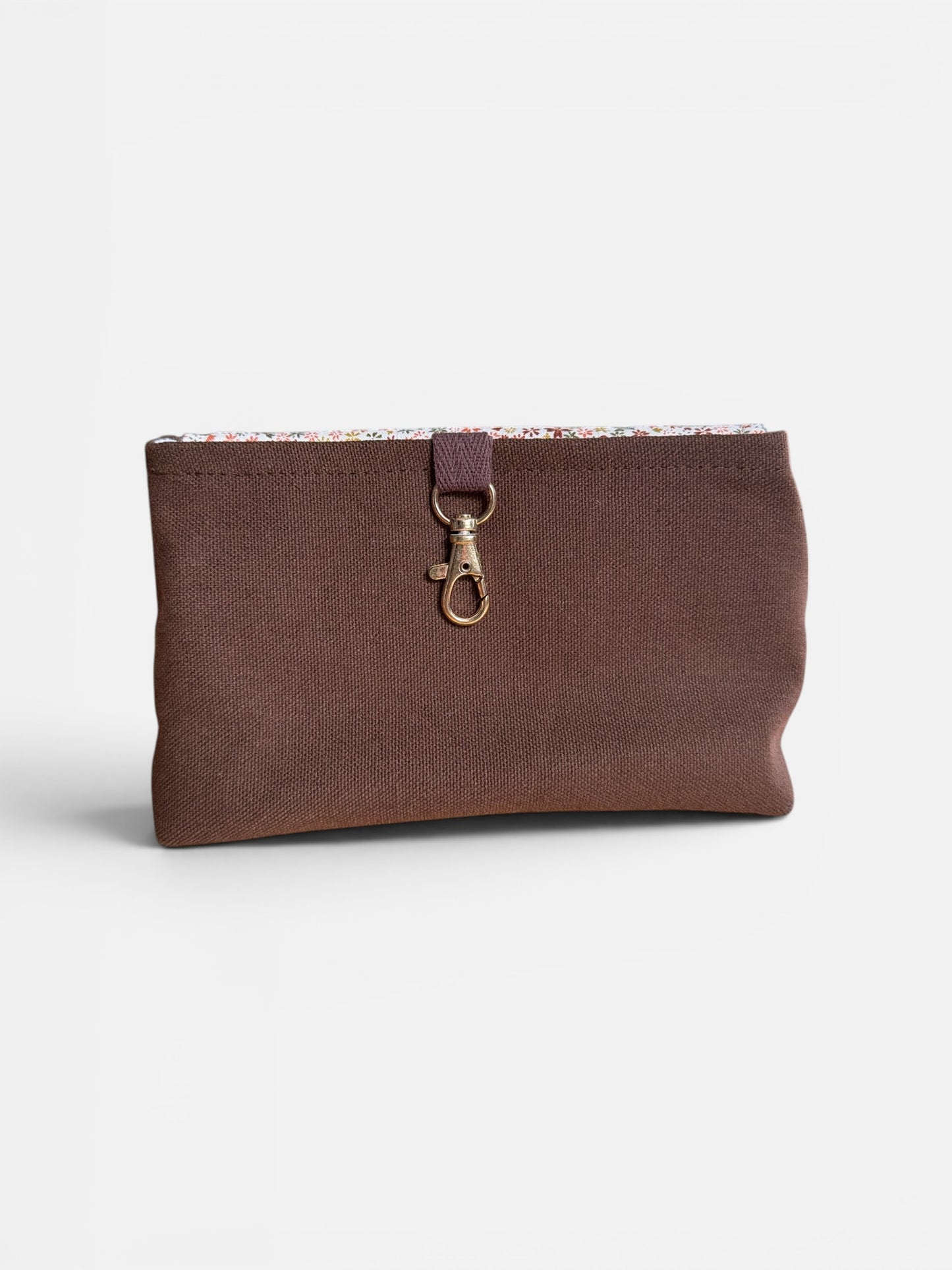 Florence Ditsy Floral Cocoa Clip-on Pouch