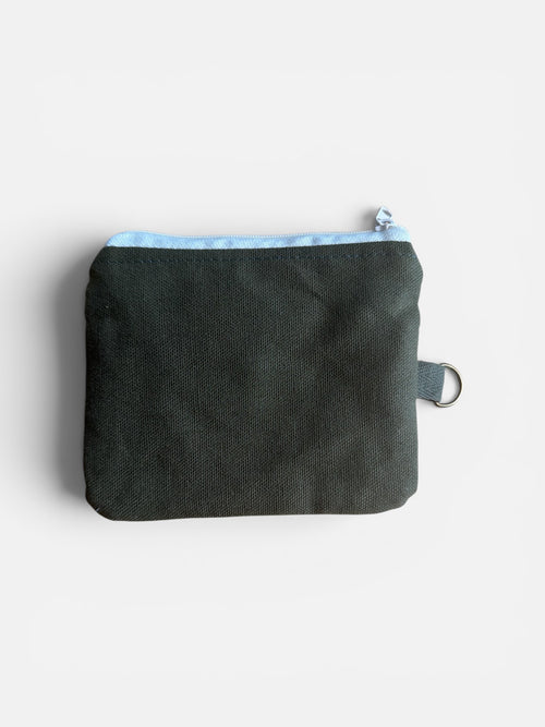 English Garden Olive Canvas Keychain Wallet