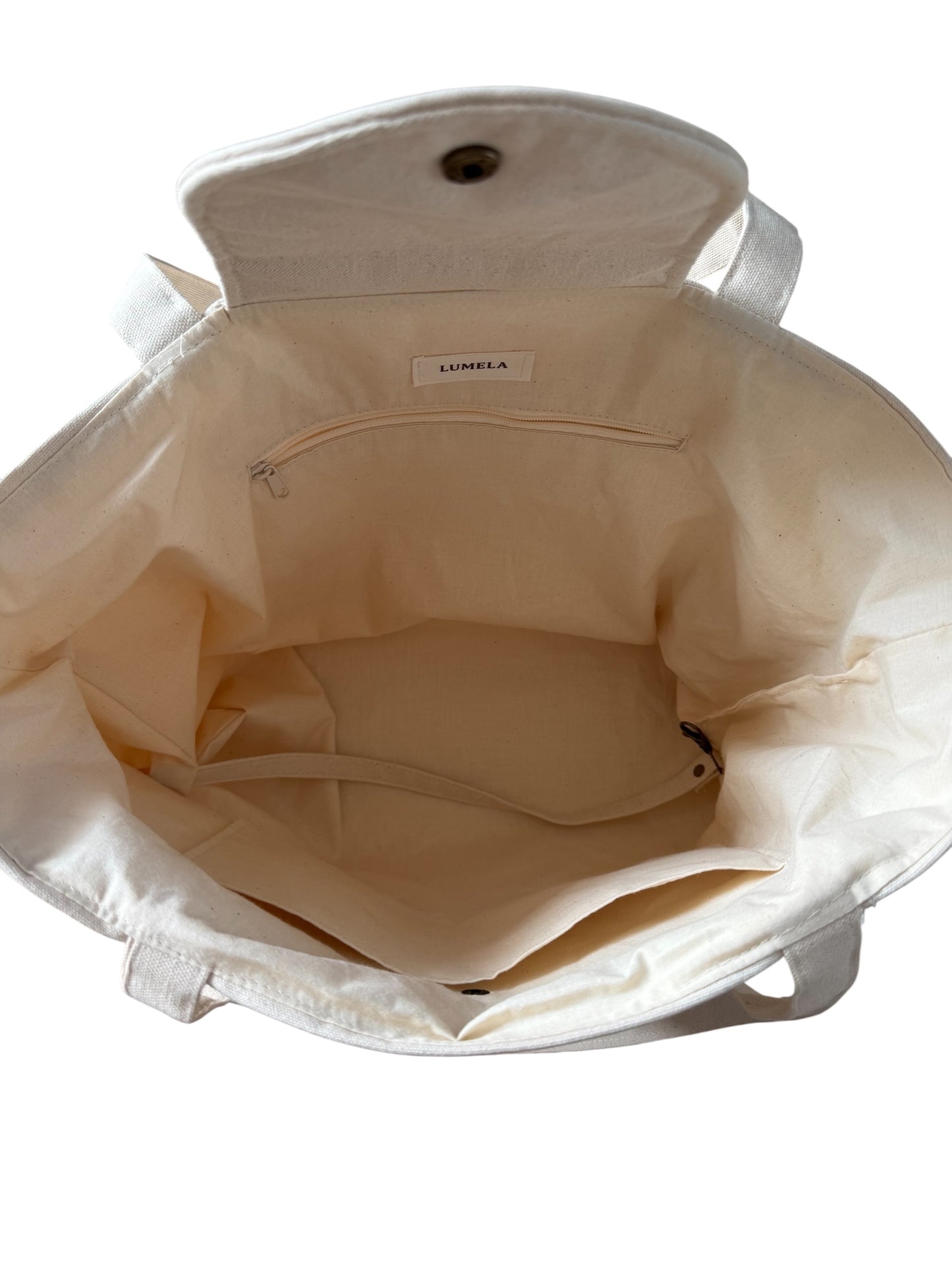 Lumela Neutral Canvas Tote Bag