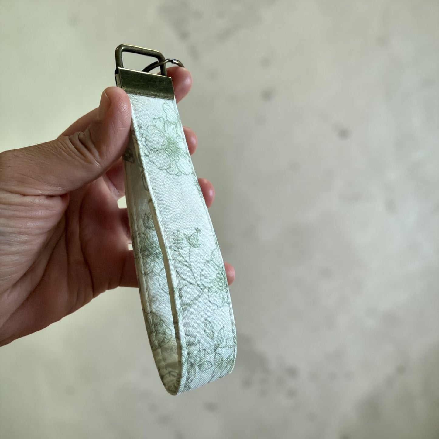 Sage Floral Wristlet Keychain