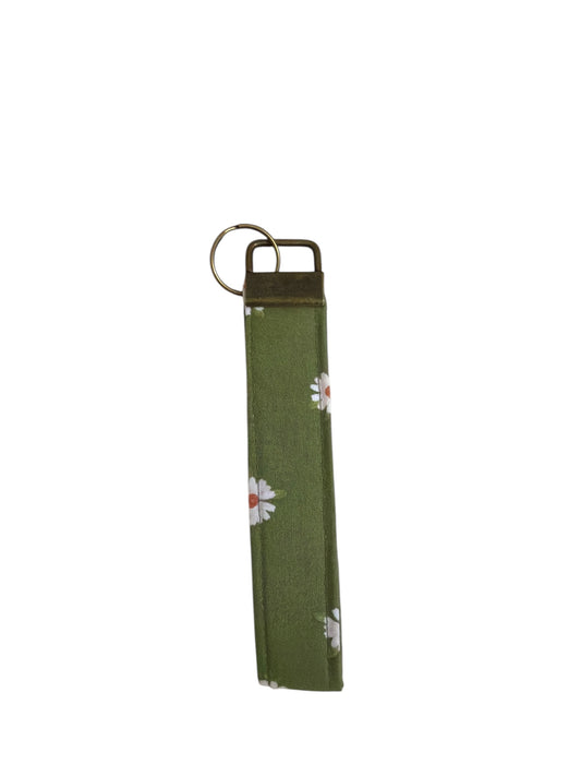 Green Floral Wristlet Keychain