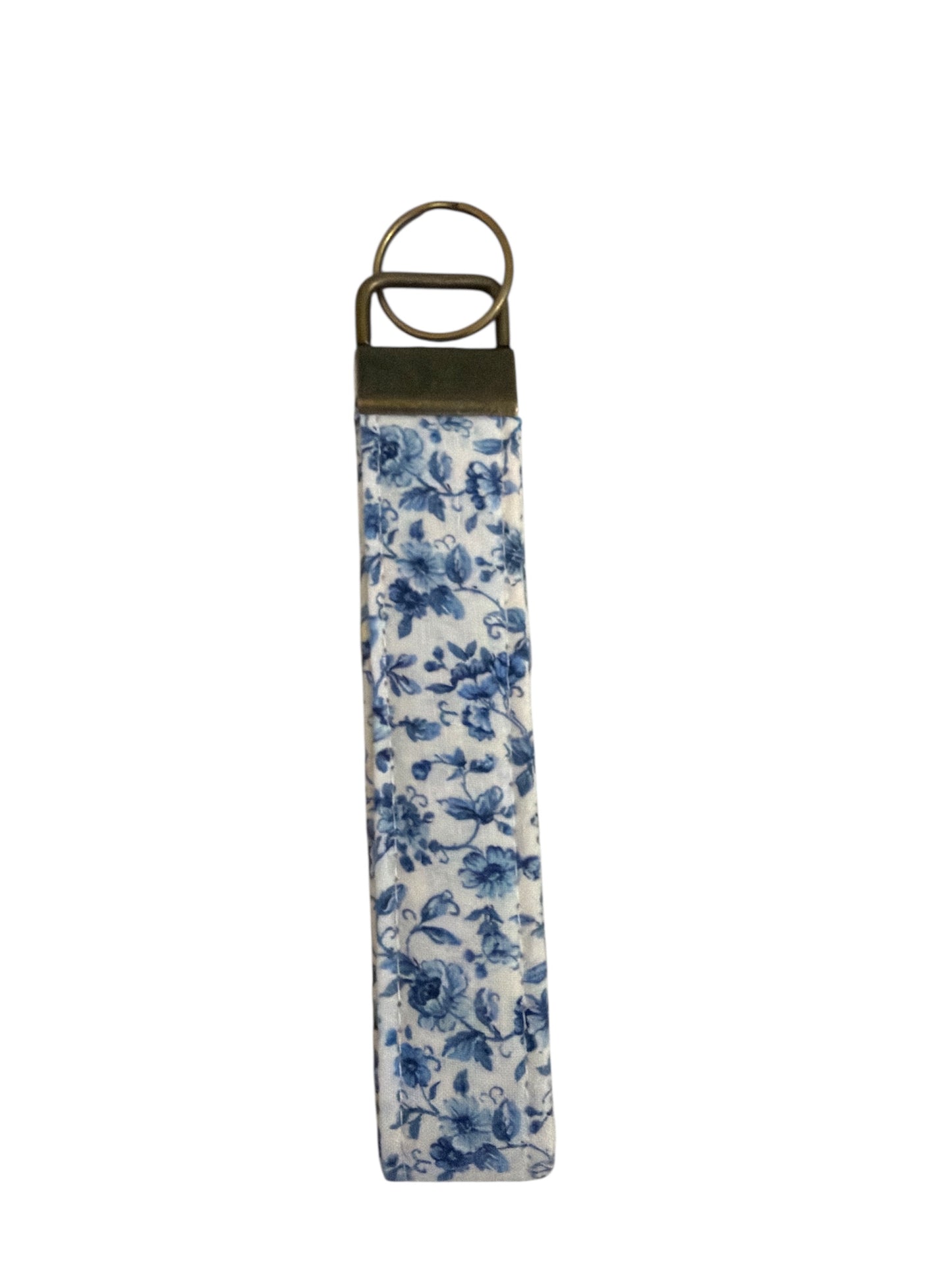 Blue Floral Wristlet Keychain