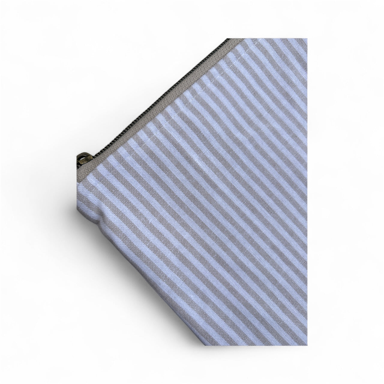 Mini Zip Pouch - Beige Striped