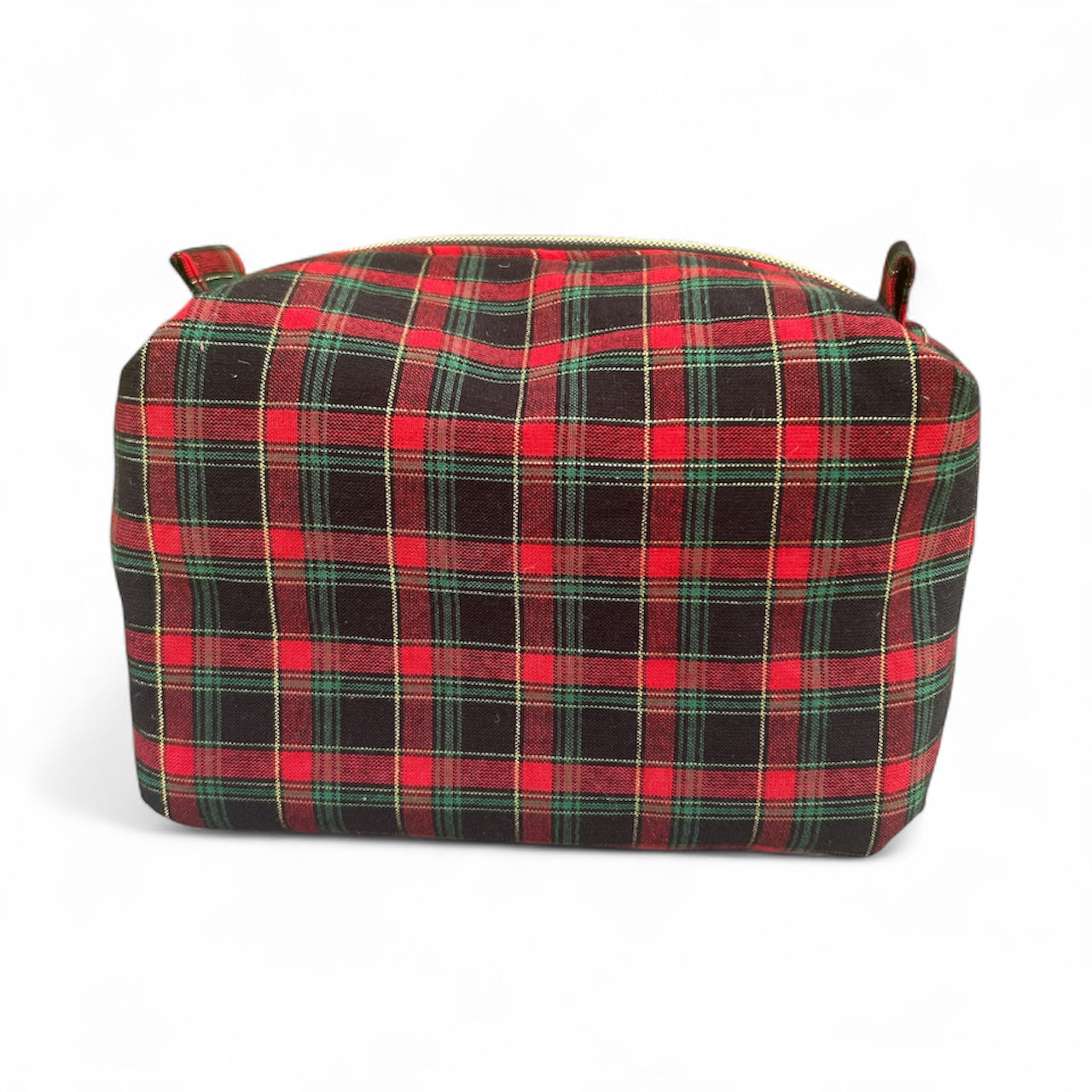 Boxy Makeup Bag - Christmas Plaid