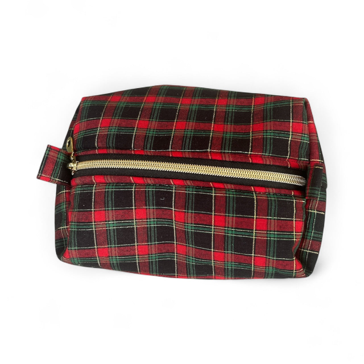 Boxy Makeup Bag - Christmas Plaid