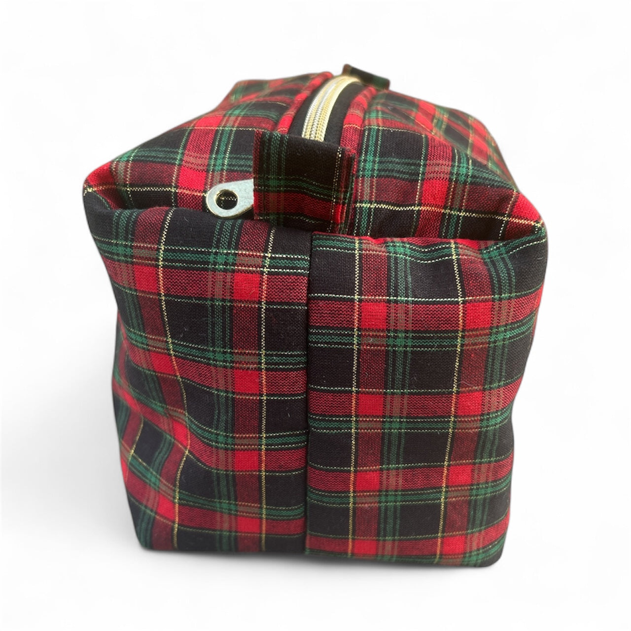 Boxy Makeup Bag - Christmas Plaid