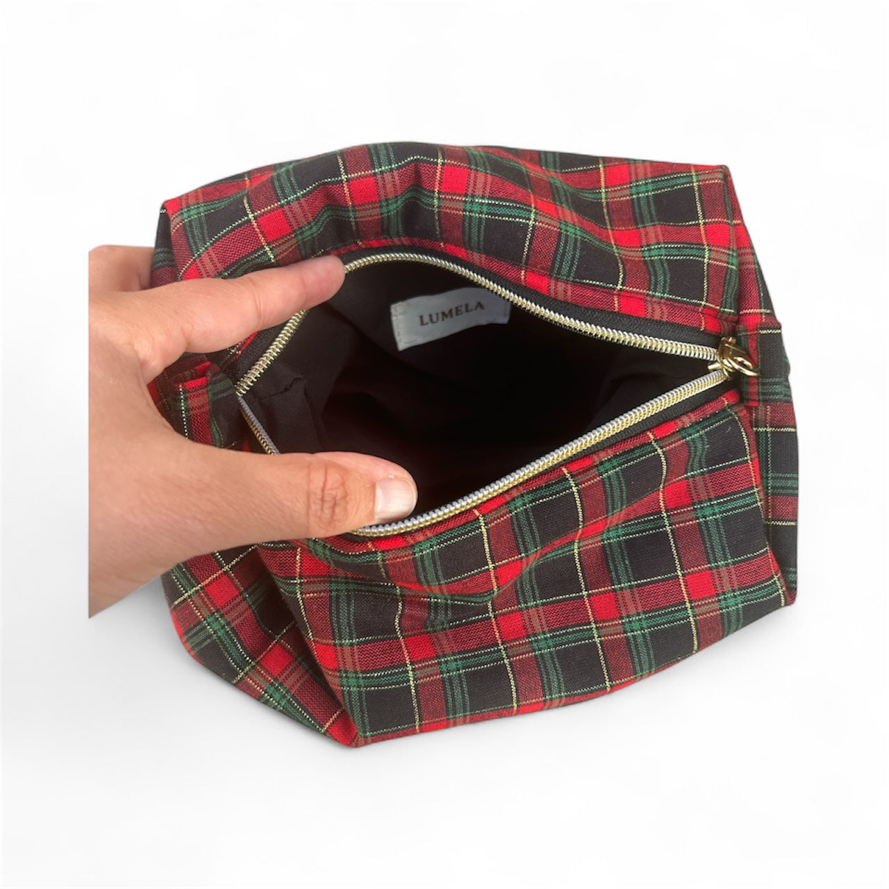 Boxy Pouch - Christmas Plaid