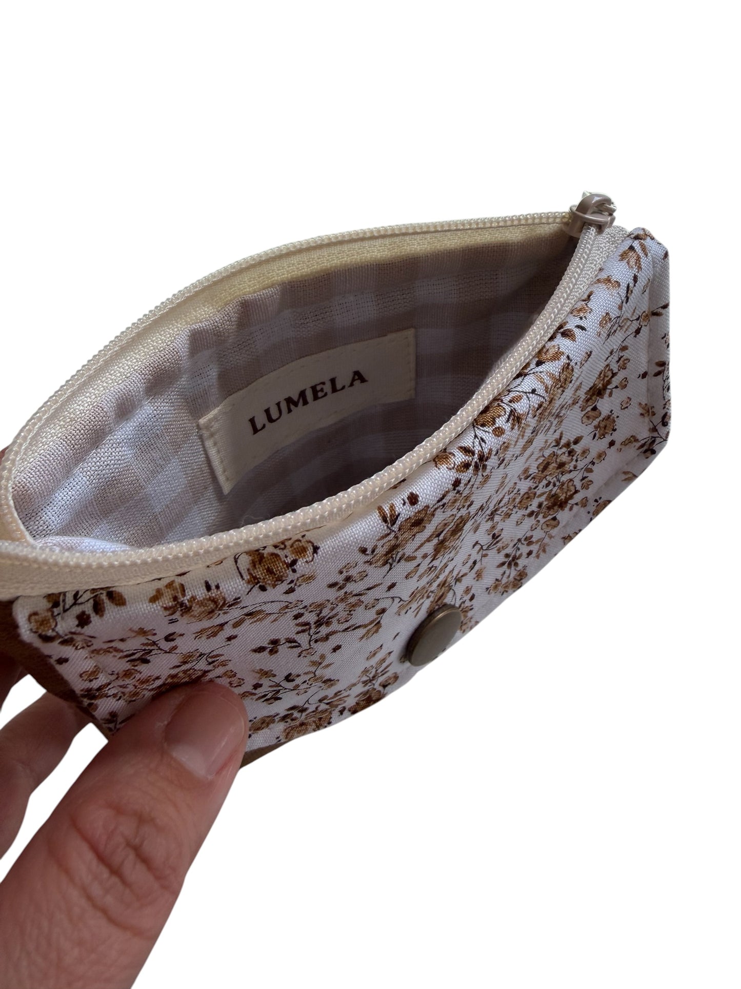 Florence Coffee Floral Keychain Wallet