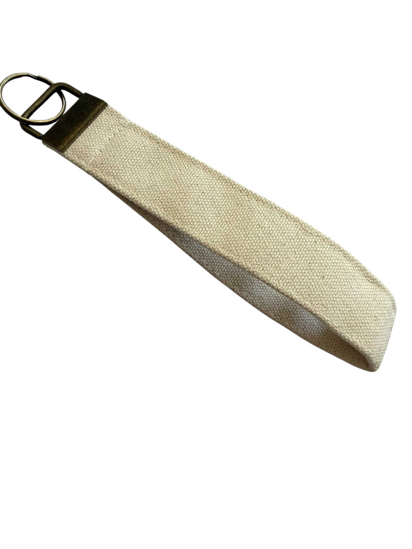Lumela Neutral Canvas Wristlet Keychain