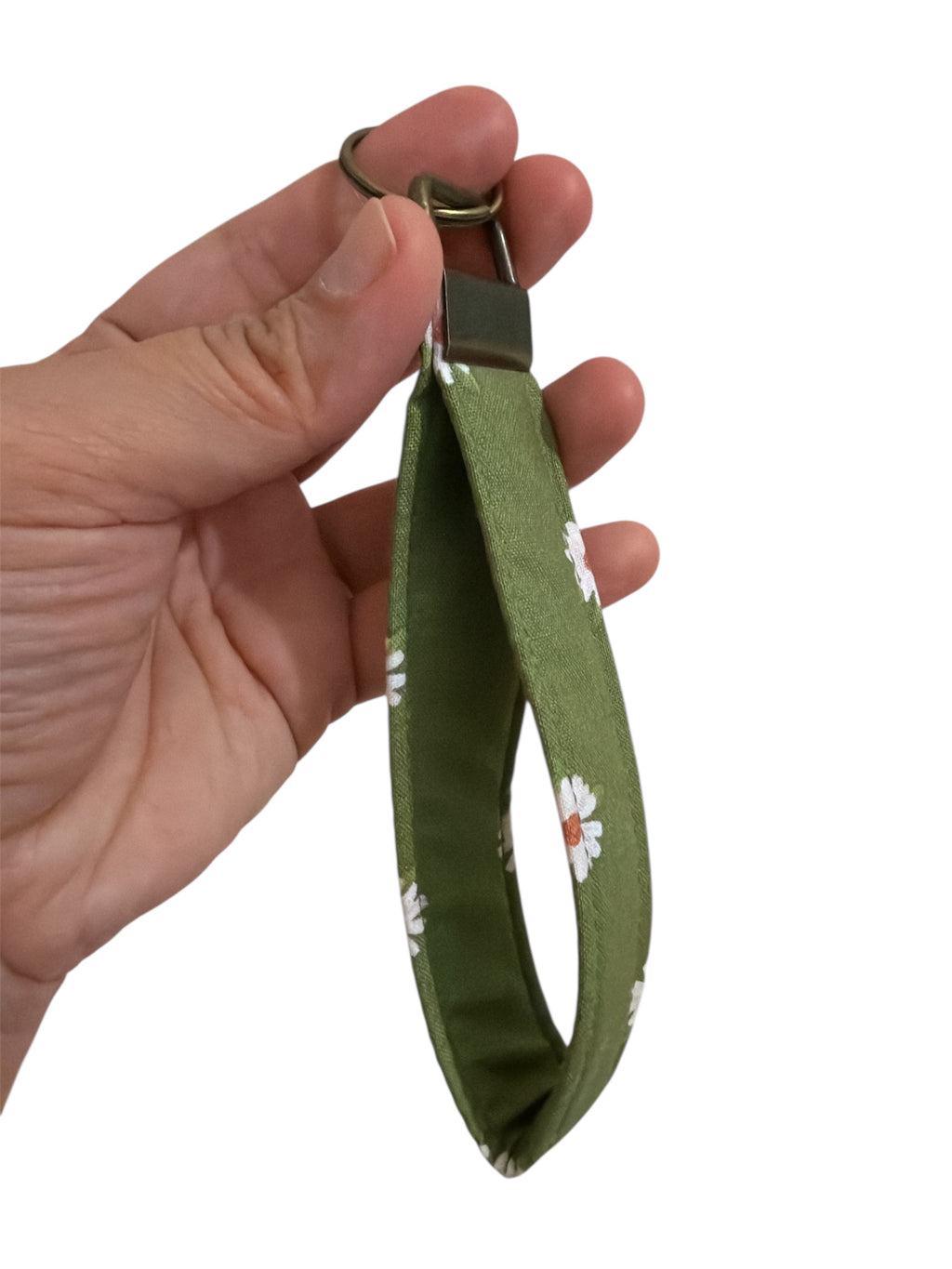 Green Floral Wristlet Keychain