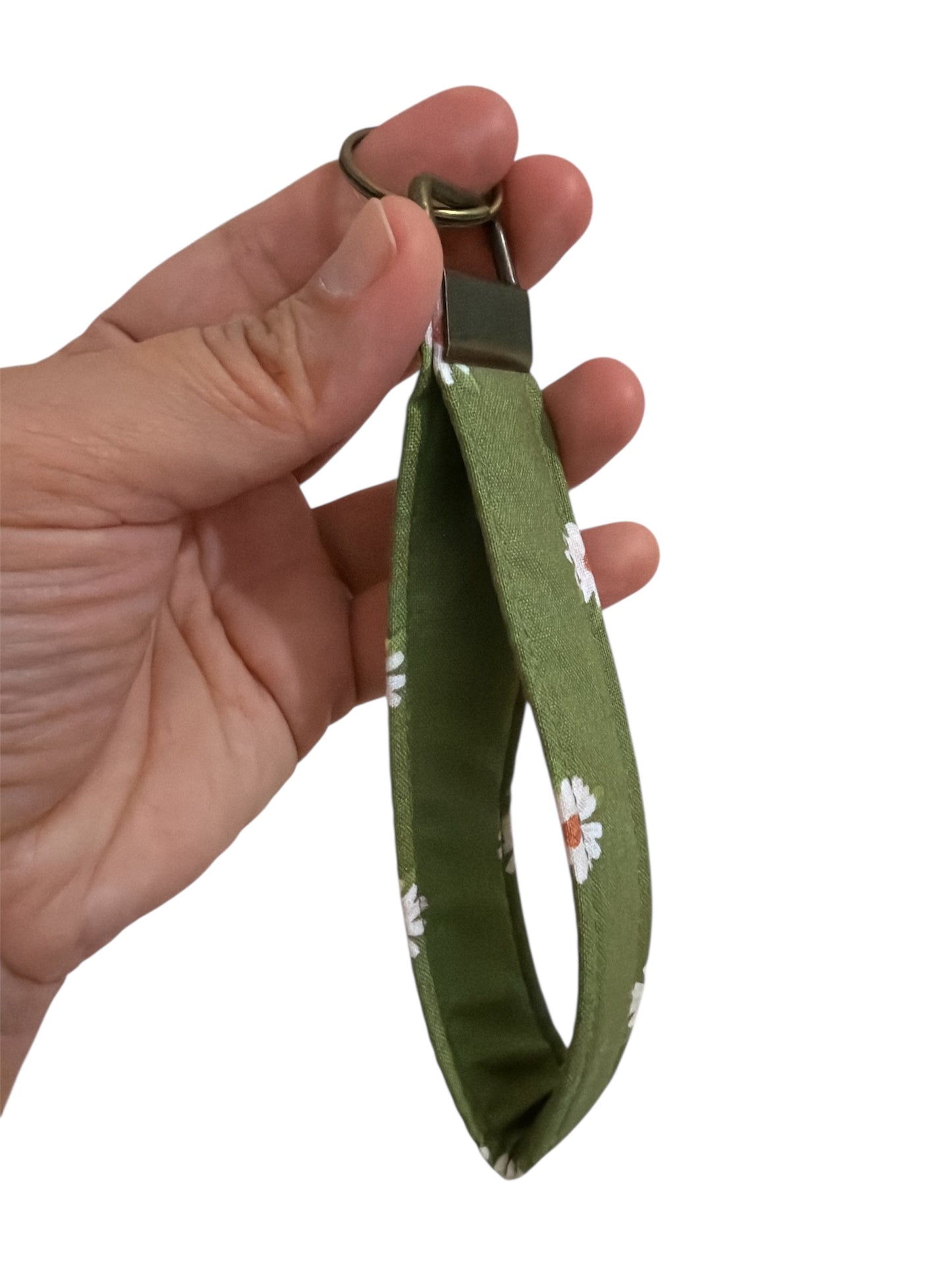 Green Floral Wristlet Keychain