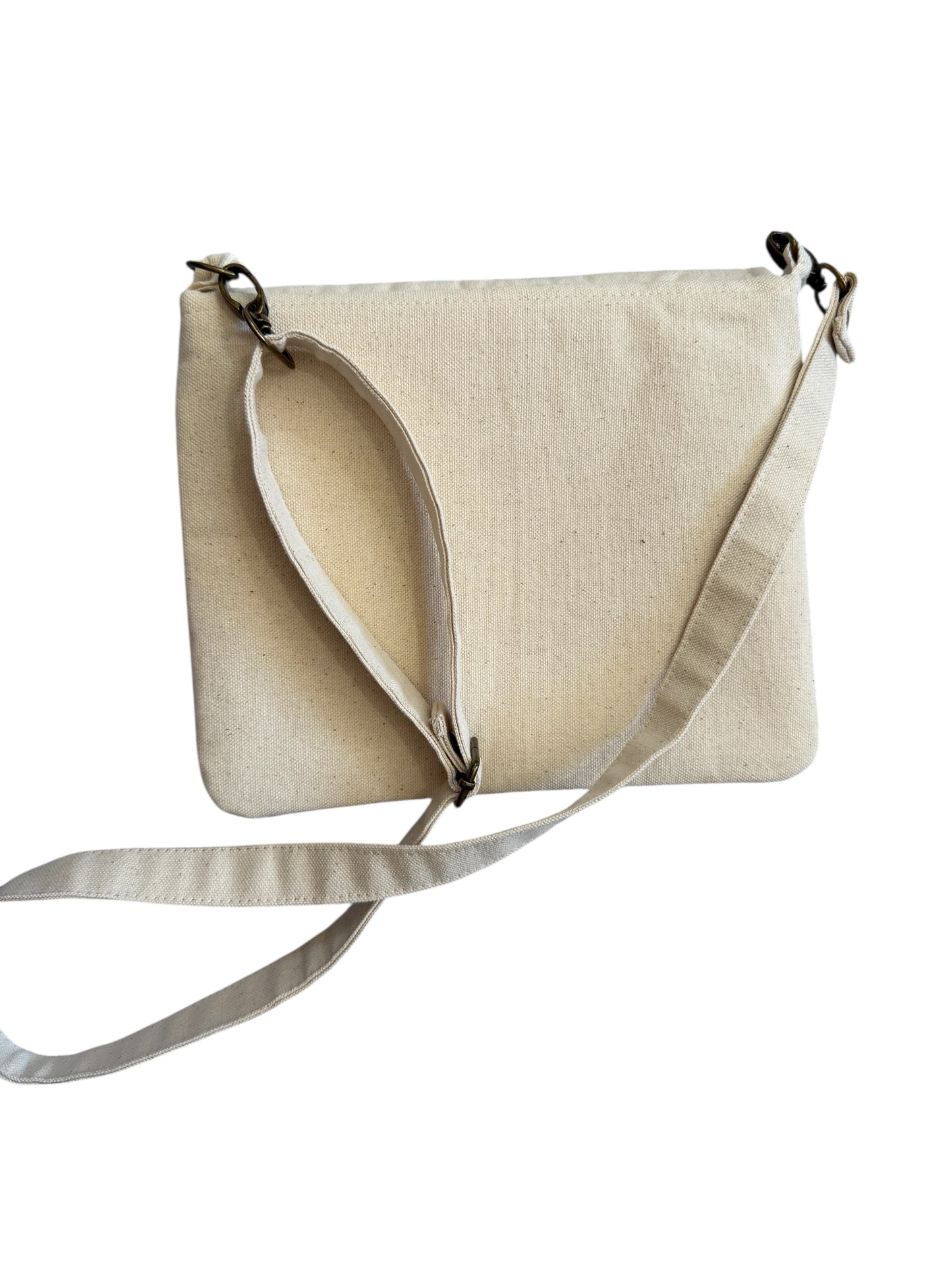 Neutral Canvas Crossbody Bag