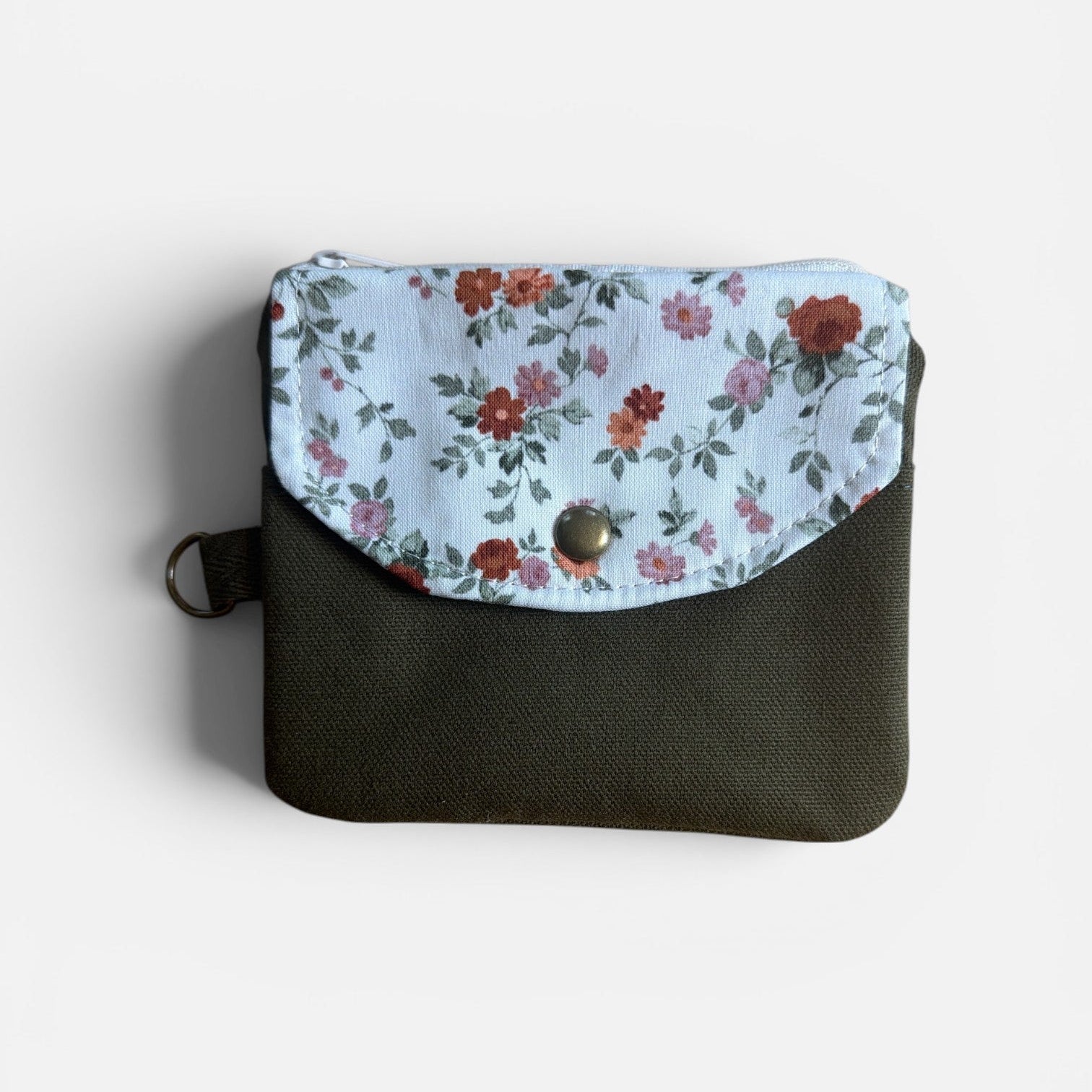 English Garden Olive Canvas Keychain Wallet