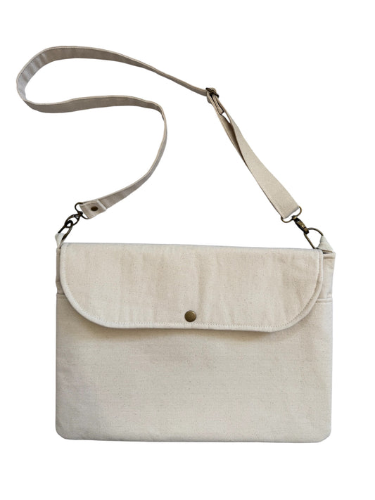 Lumela Neutral Canvas Laptop Bag
