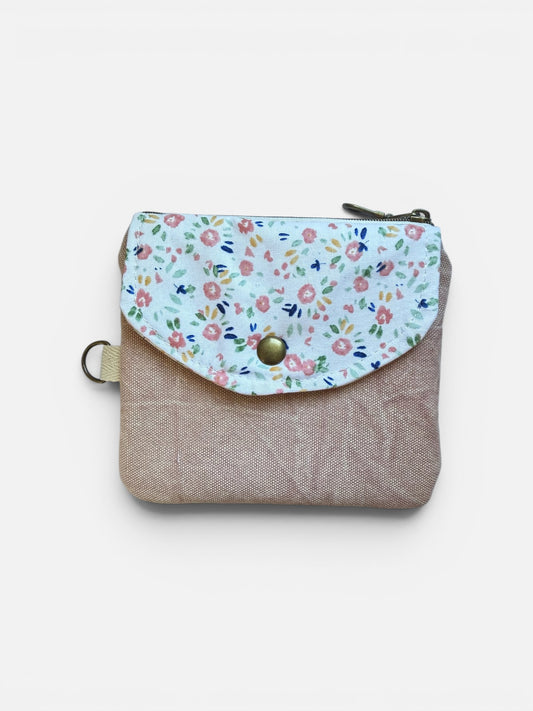 Florence Washed Pink Bloom Keychain Wallet