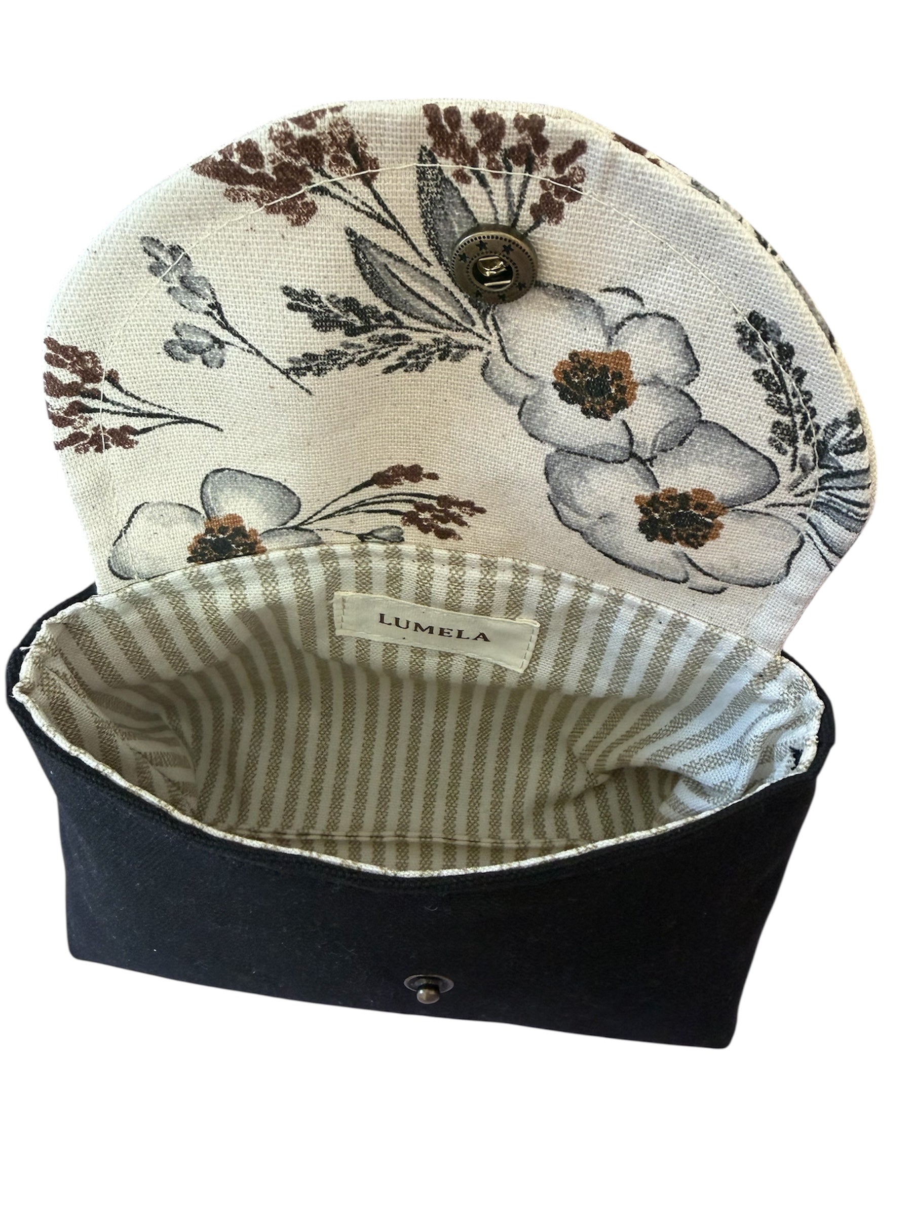 Inside of meadow canvas clip-on pouch showing interior