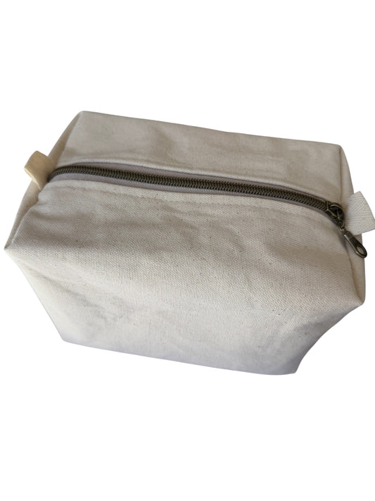 Lumela Neutral Canvas Boxy Pouch