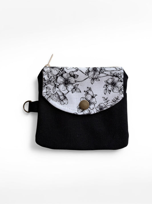 Florence Black Floral Keychain Wallet