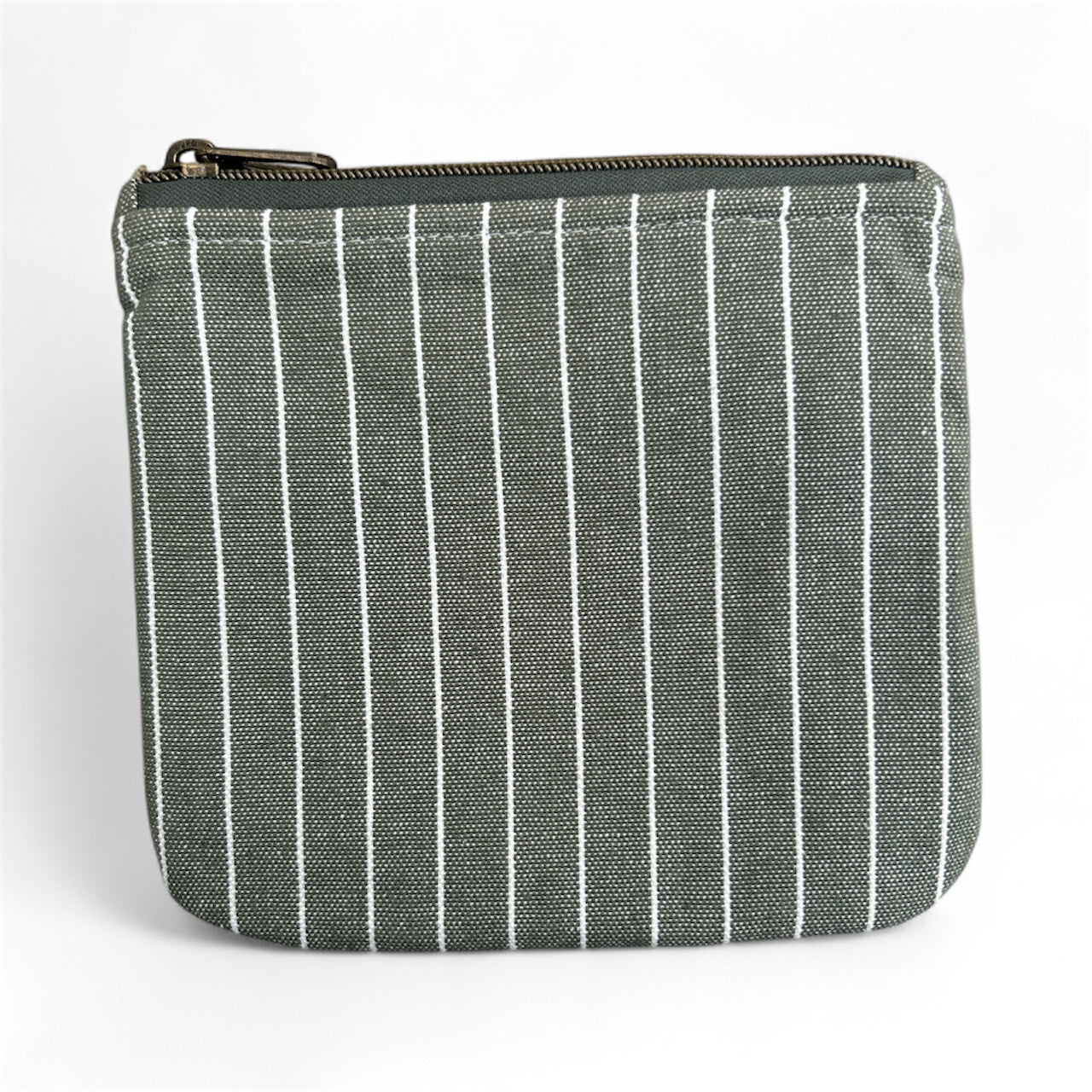 Mini Zip Pouch - Green Striped