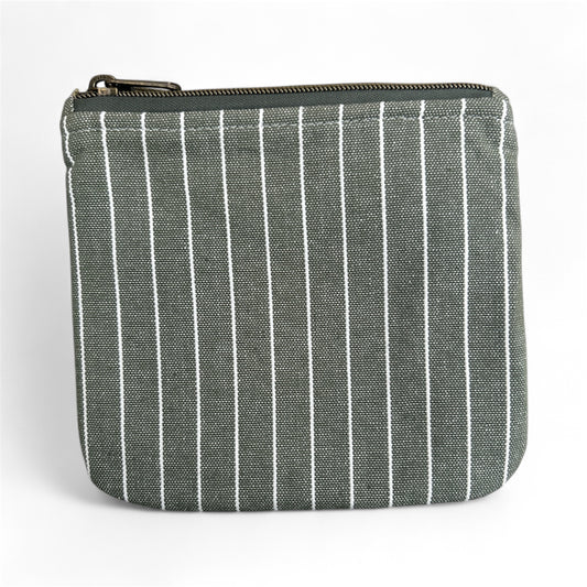 Mini Zip Pouch - Green Striped