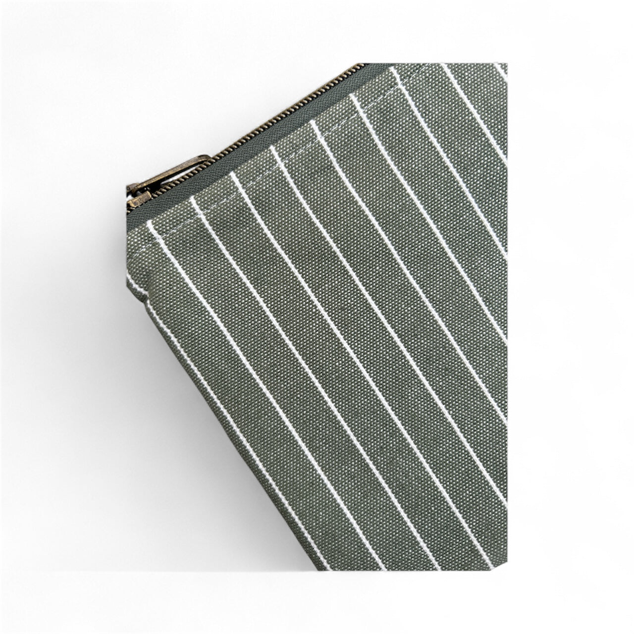 Mini Zip Pouch - Green Striped