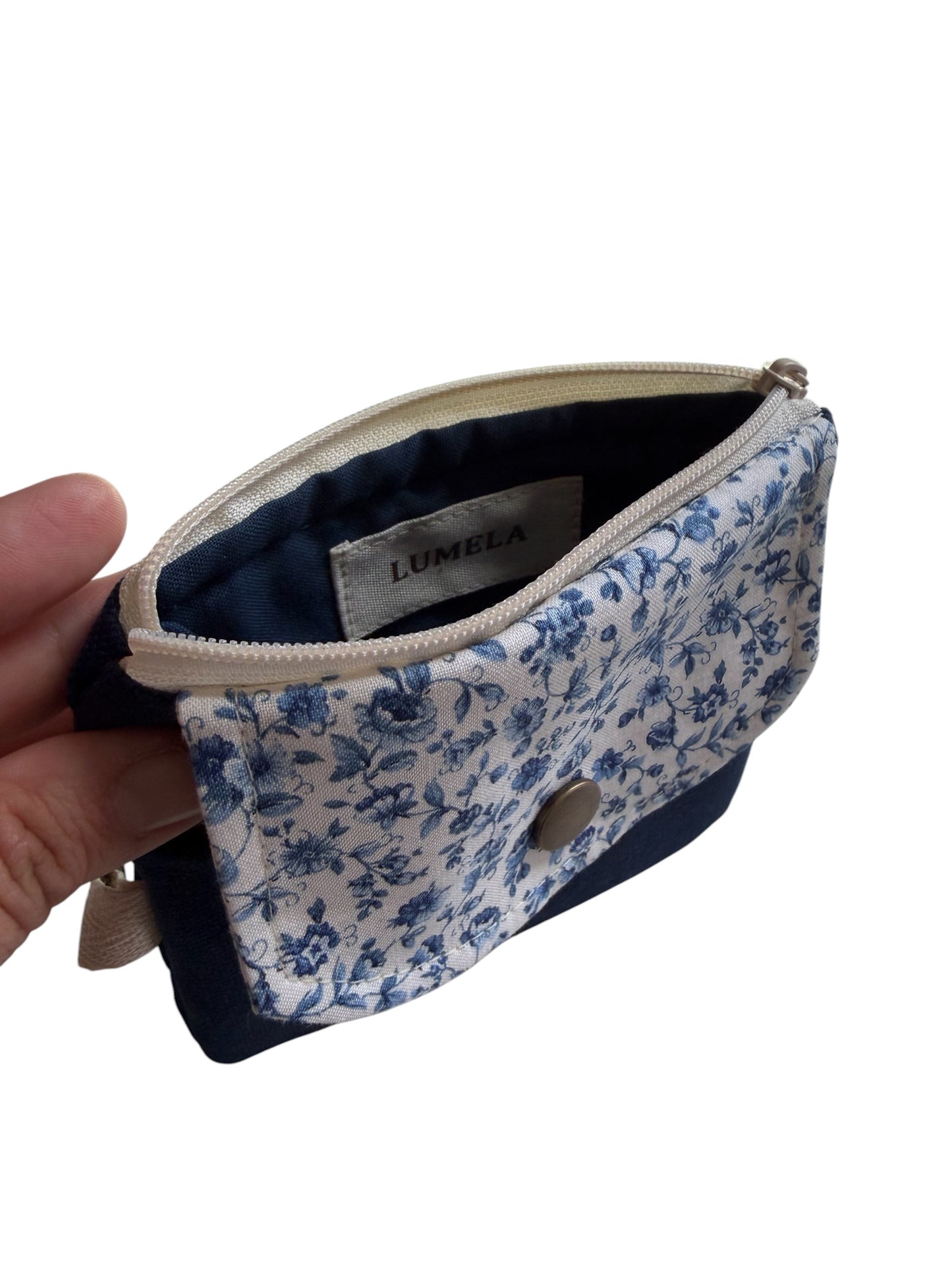 Florence Navy Floral Keychain Wallet