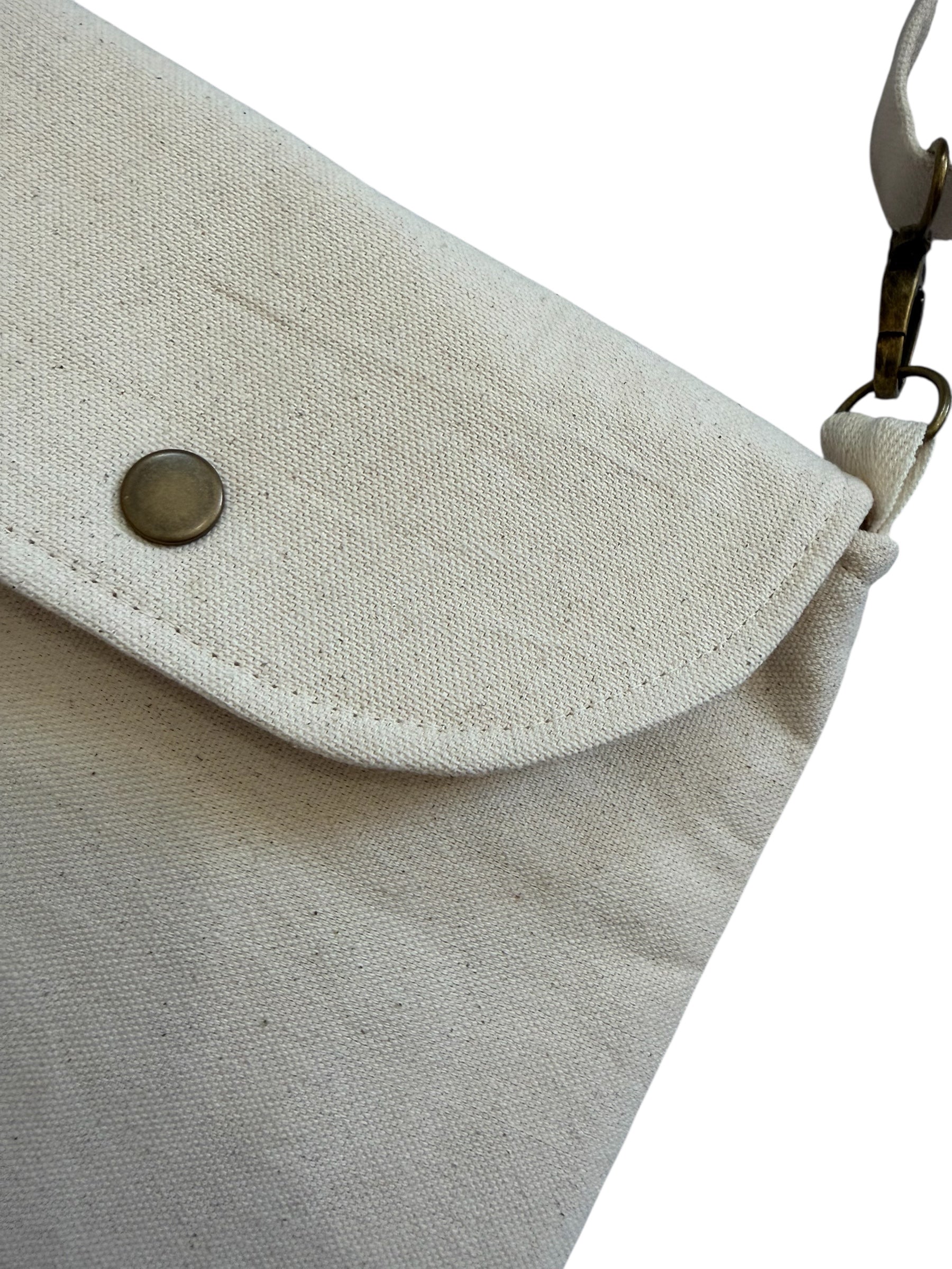 Neutral Canvas Crossbody Bag