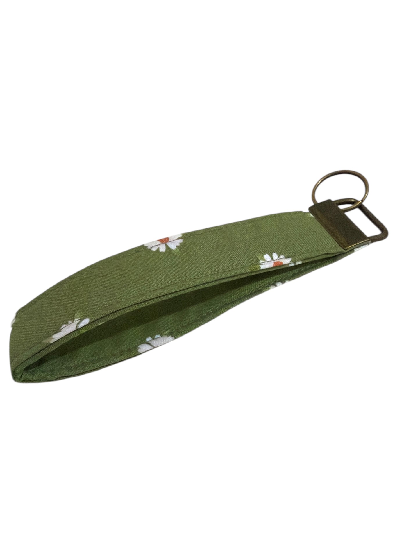 Green Floral Wristlet Keychain