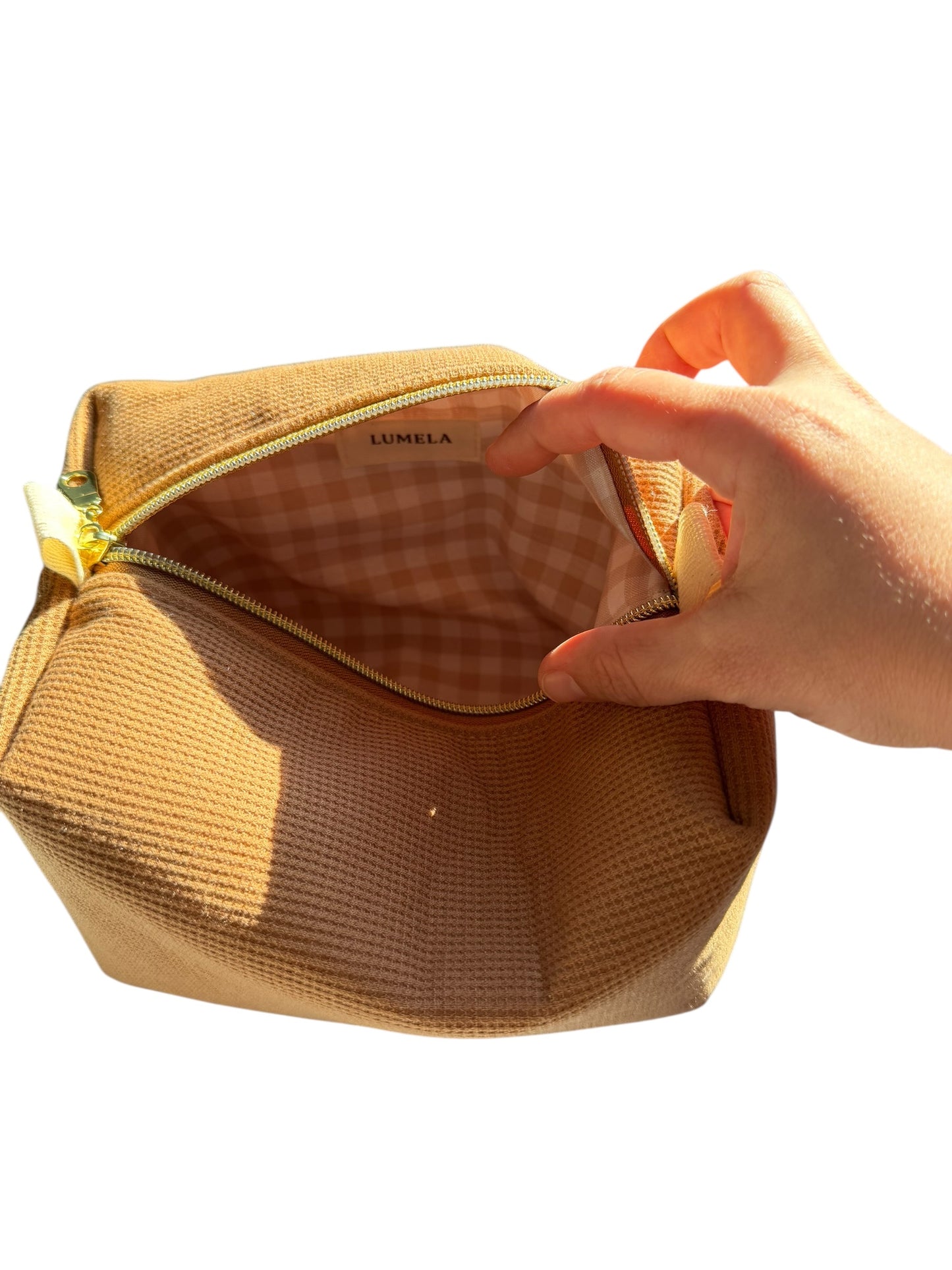 Waffle Knit Boxy Pouch