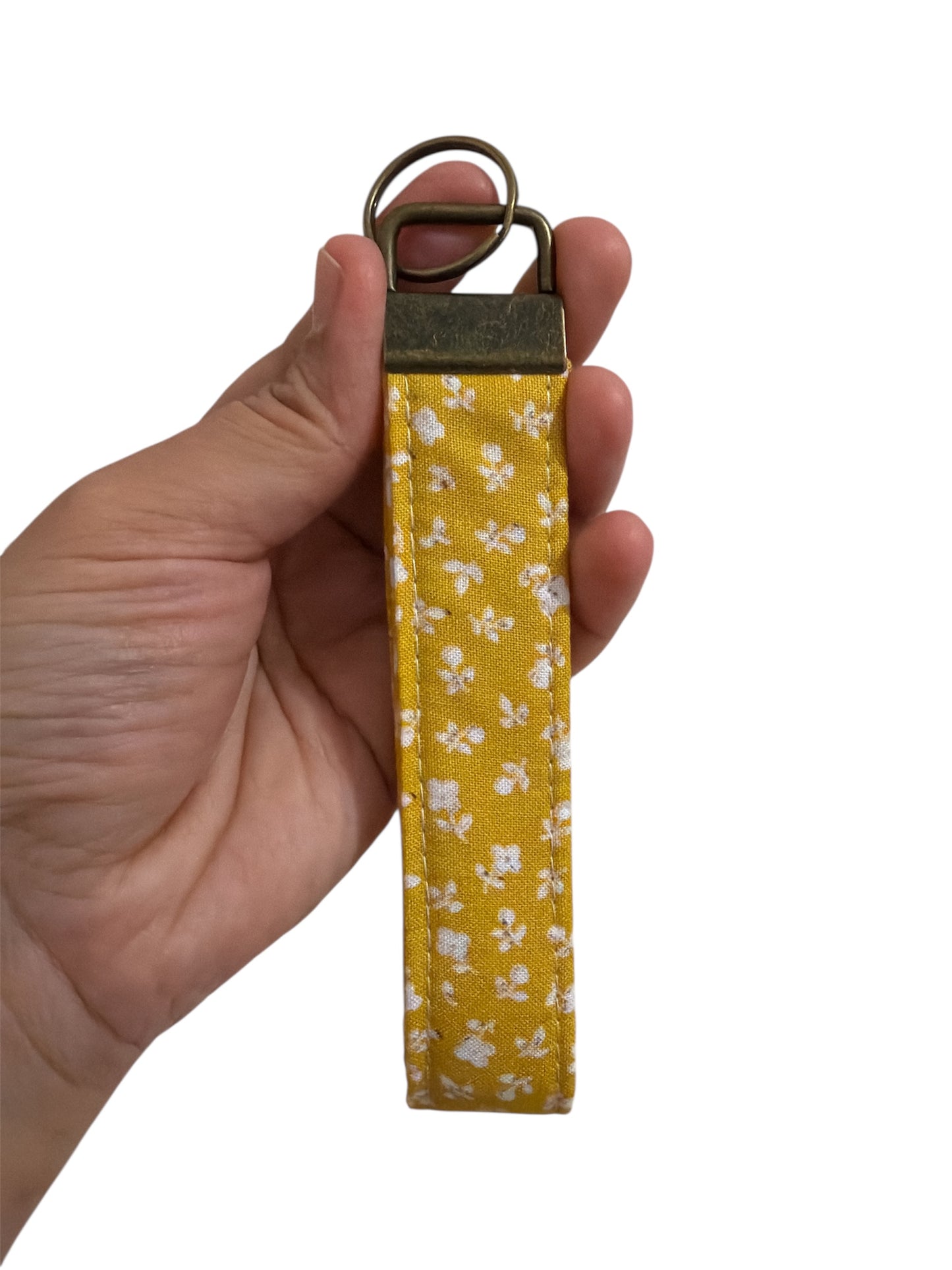 Yellow Floral Wristlet Keychain