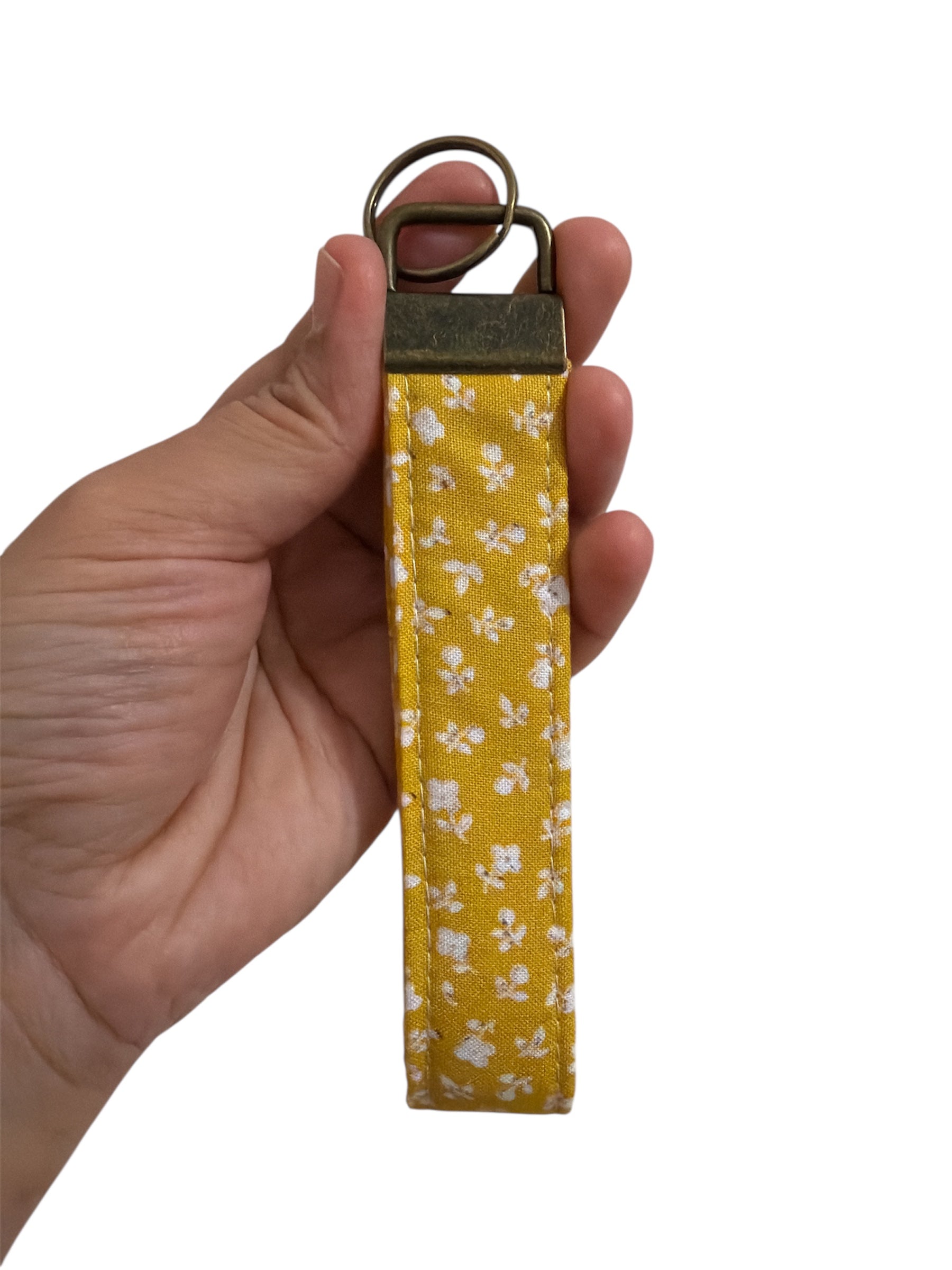Yellow Floral Wristlet Keychain