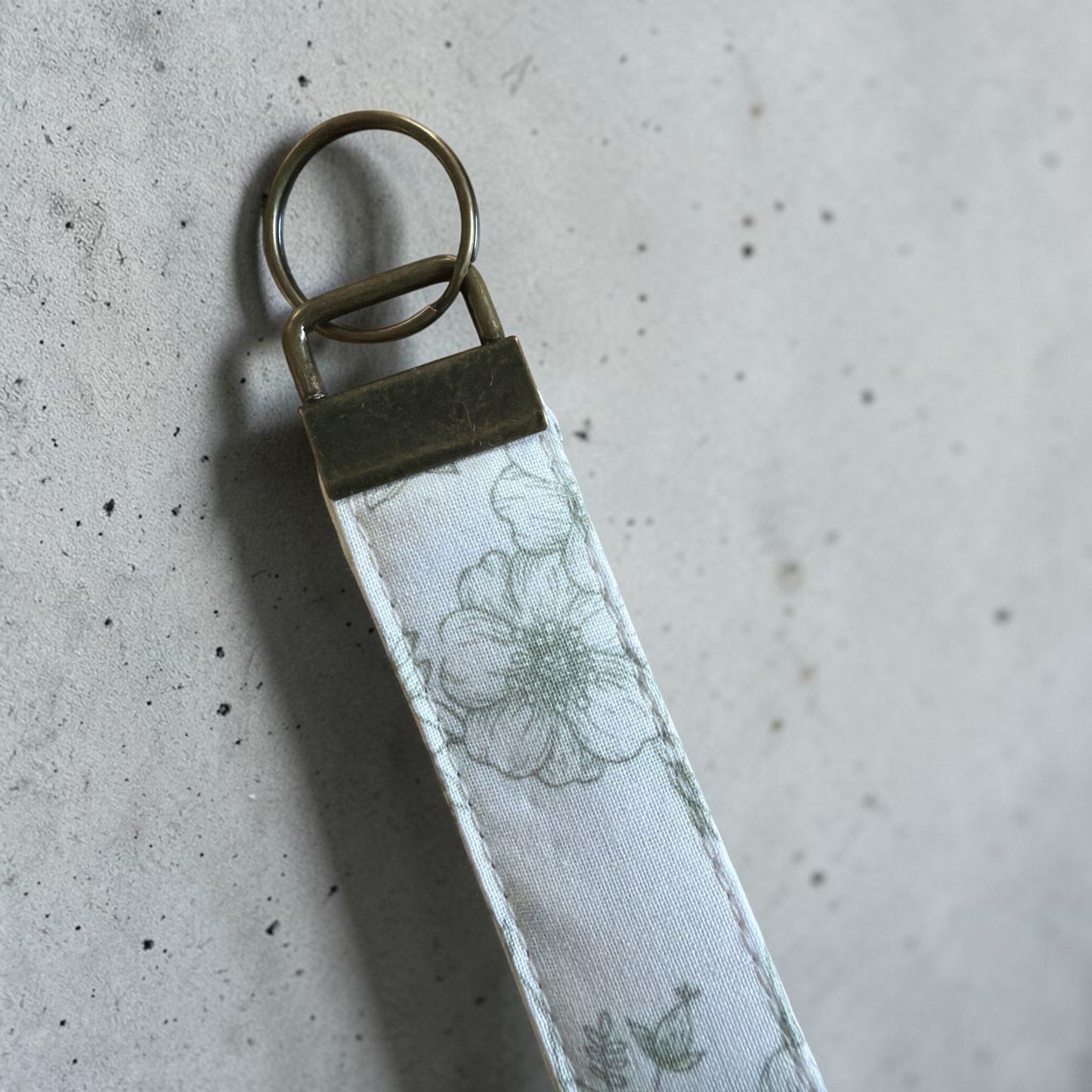 Sage Floral Wristlet Keychain