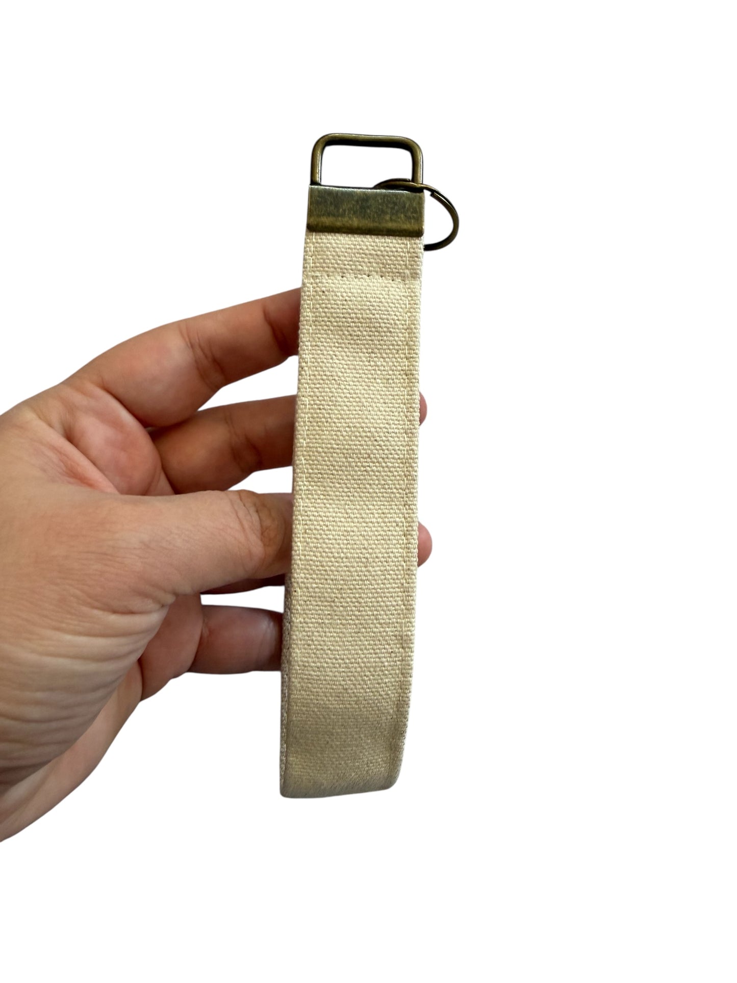 Lumela Neutral Canvas Wristlet Keychain
