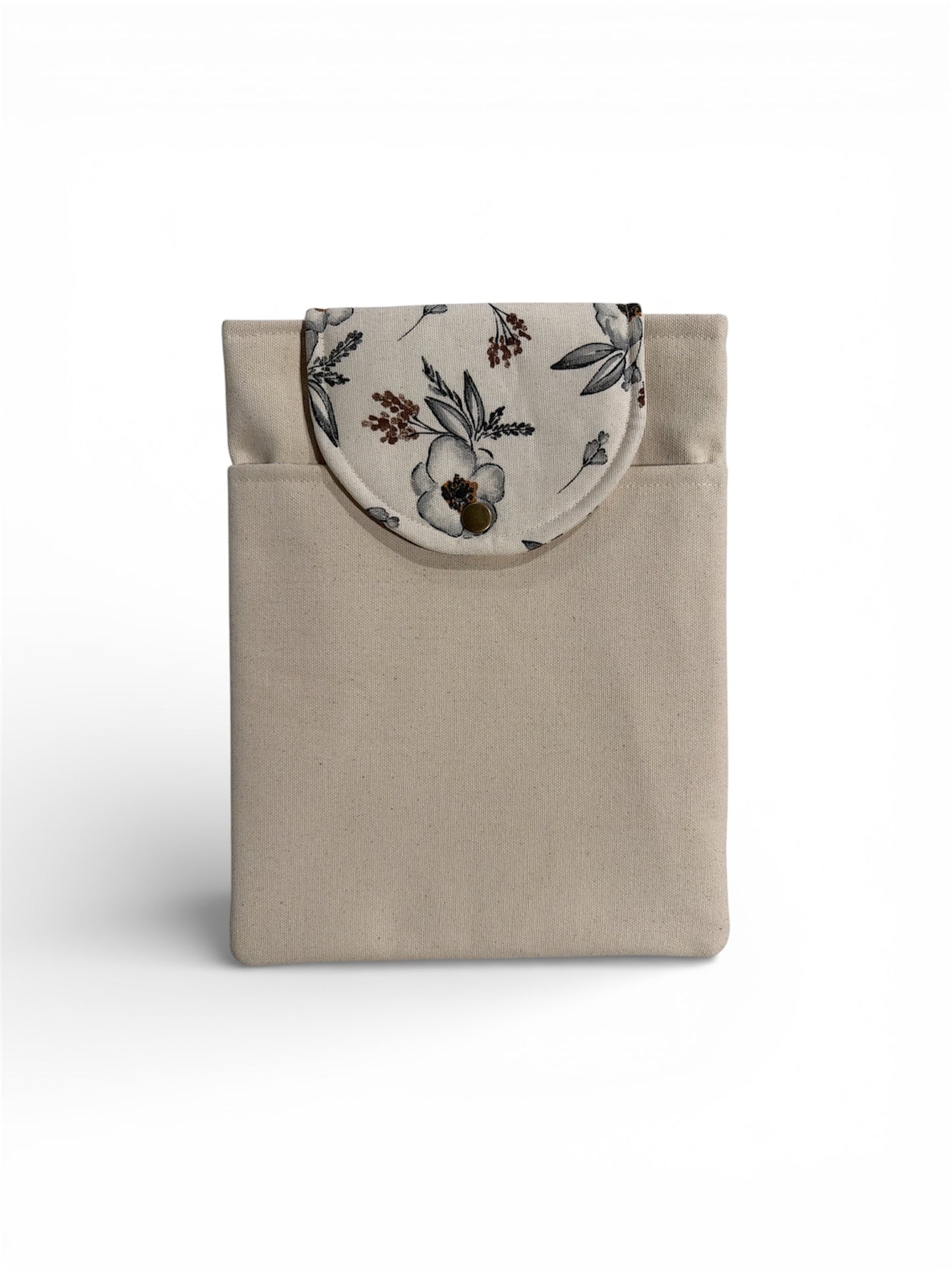 floral canvas ipad sleeve neutral tablet case soft padded ipad cover lightweight minimalist sleeve