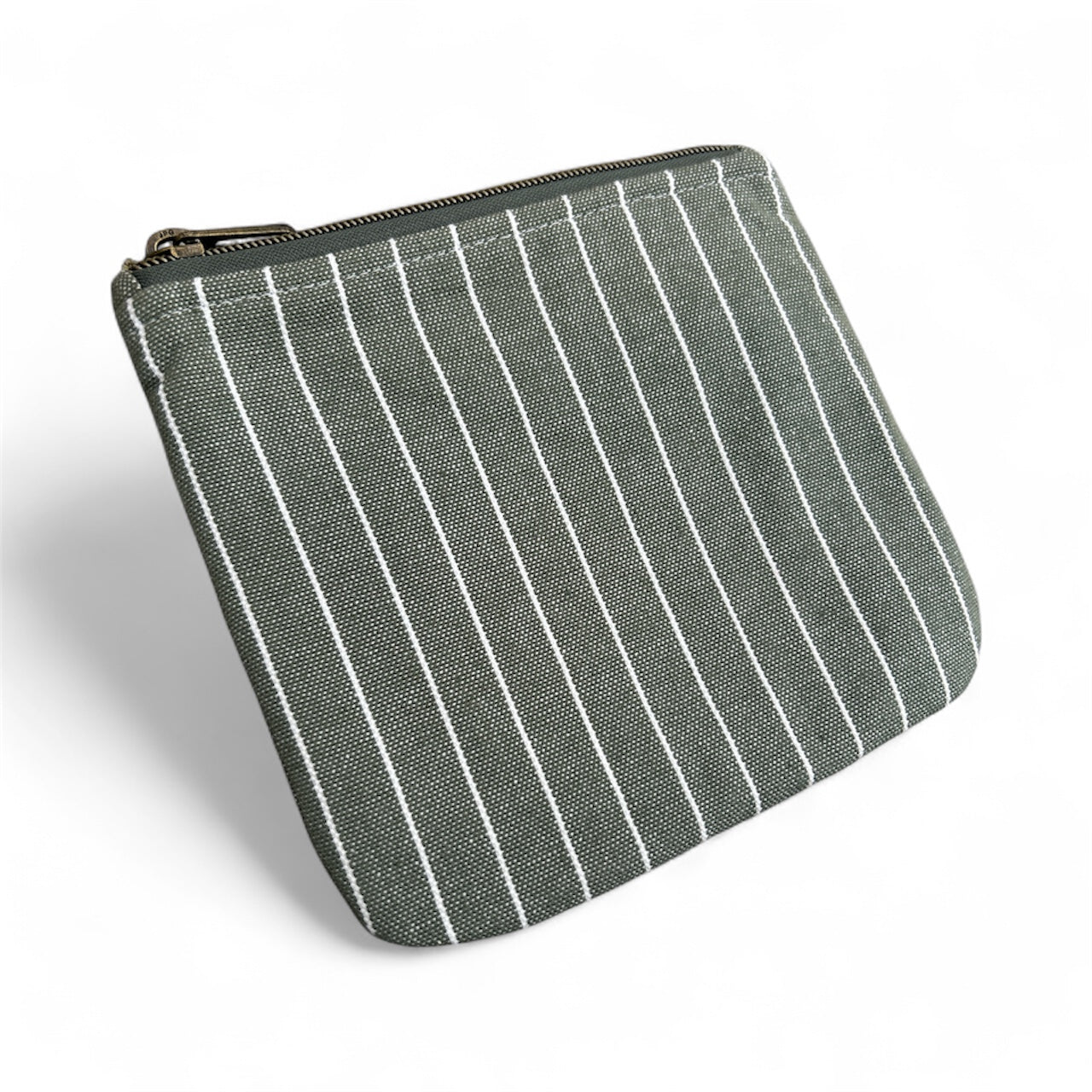 Mini Zip Pouch - Green Striped