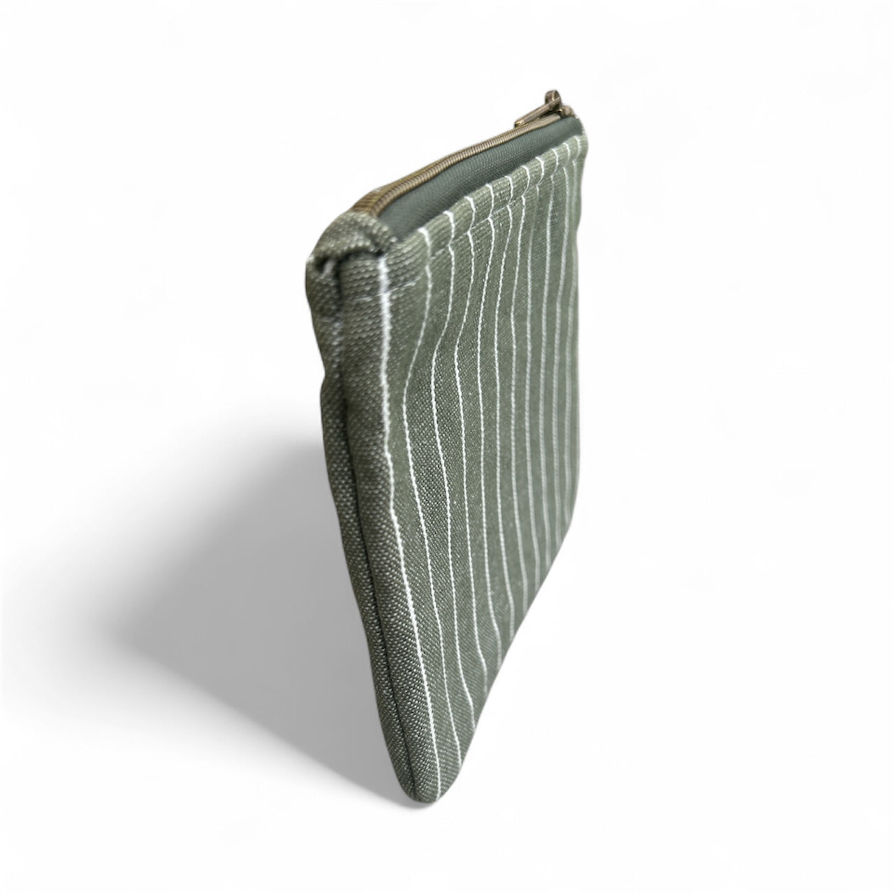 Mini Zip Pouch - Green Striped