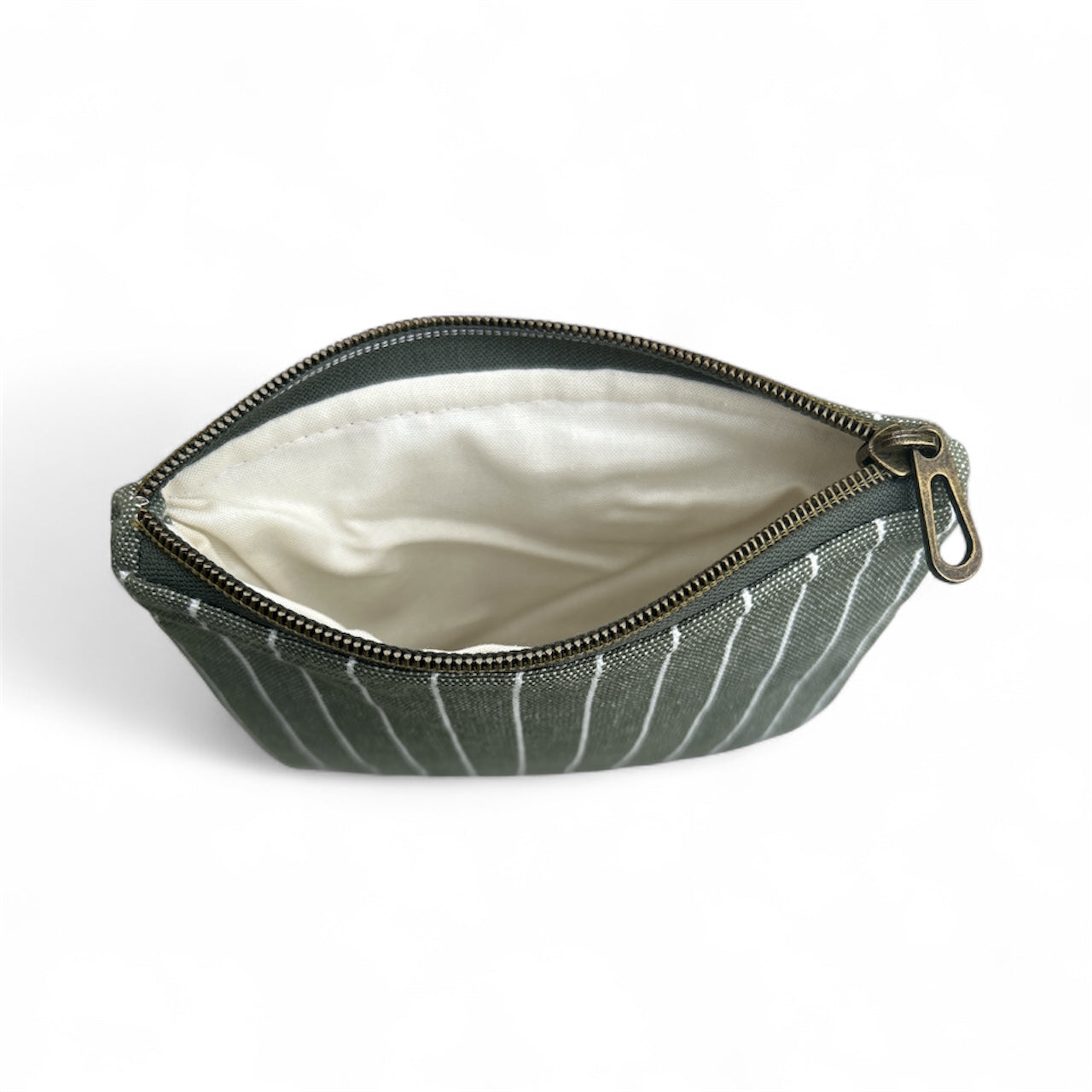 Mini Zip Pouch - Green Striped