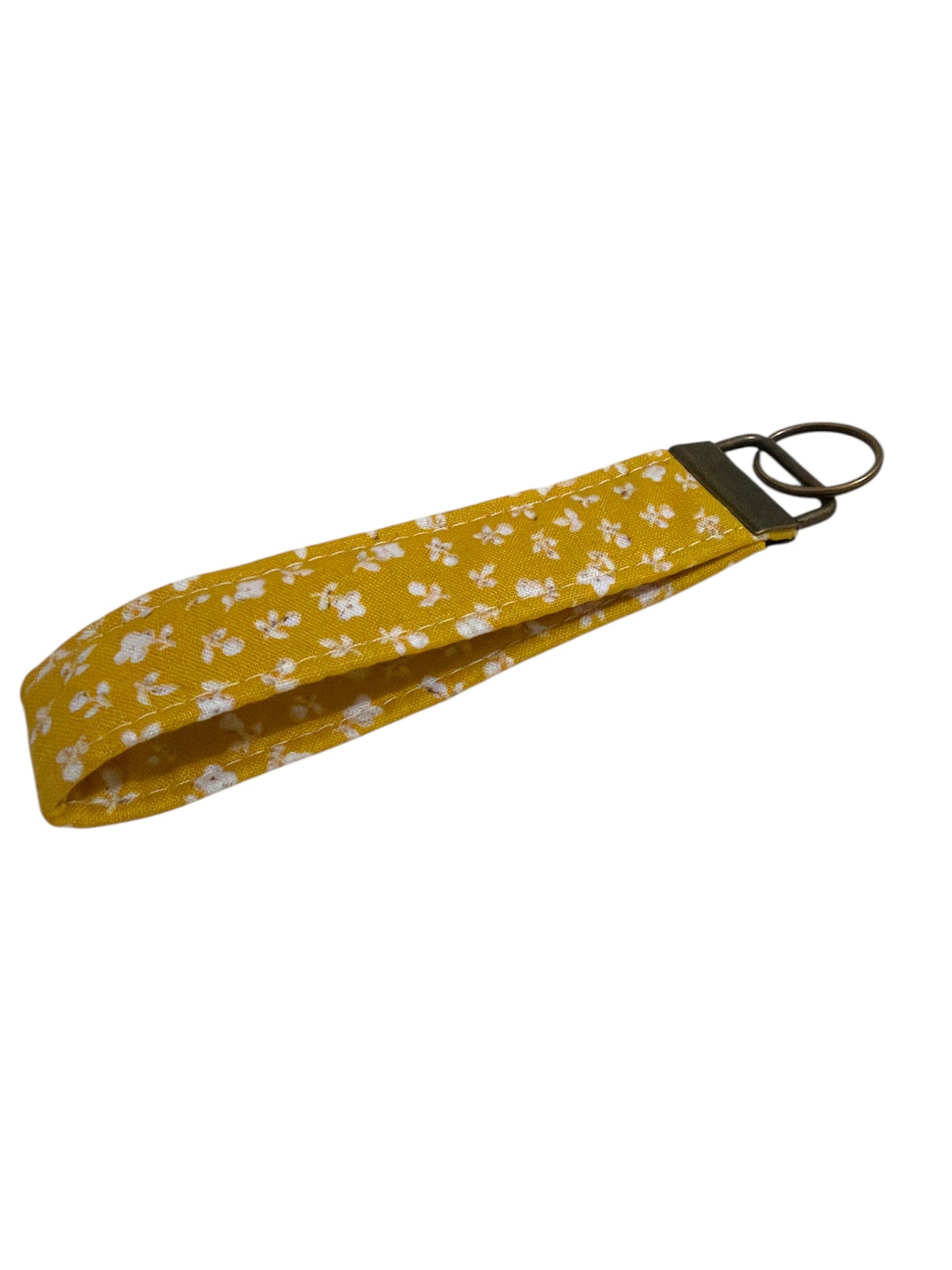 Yellow Floral Wristlet Keychain