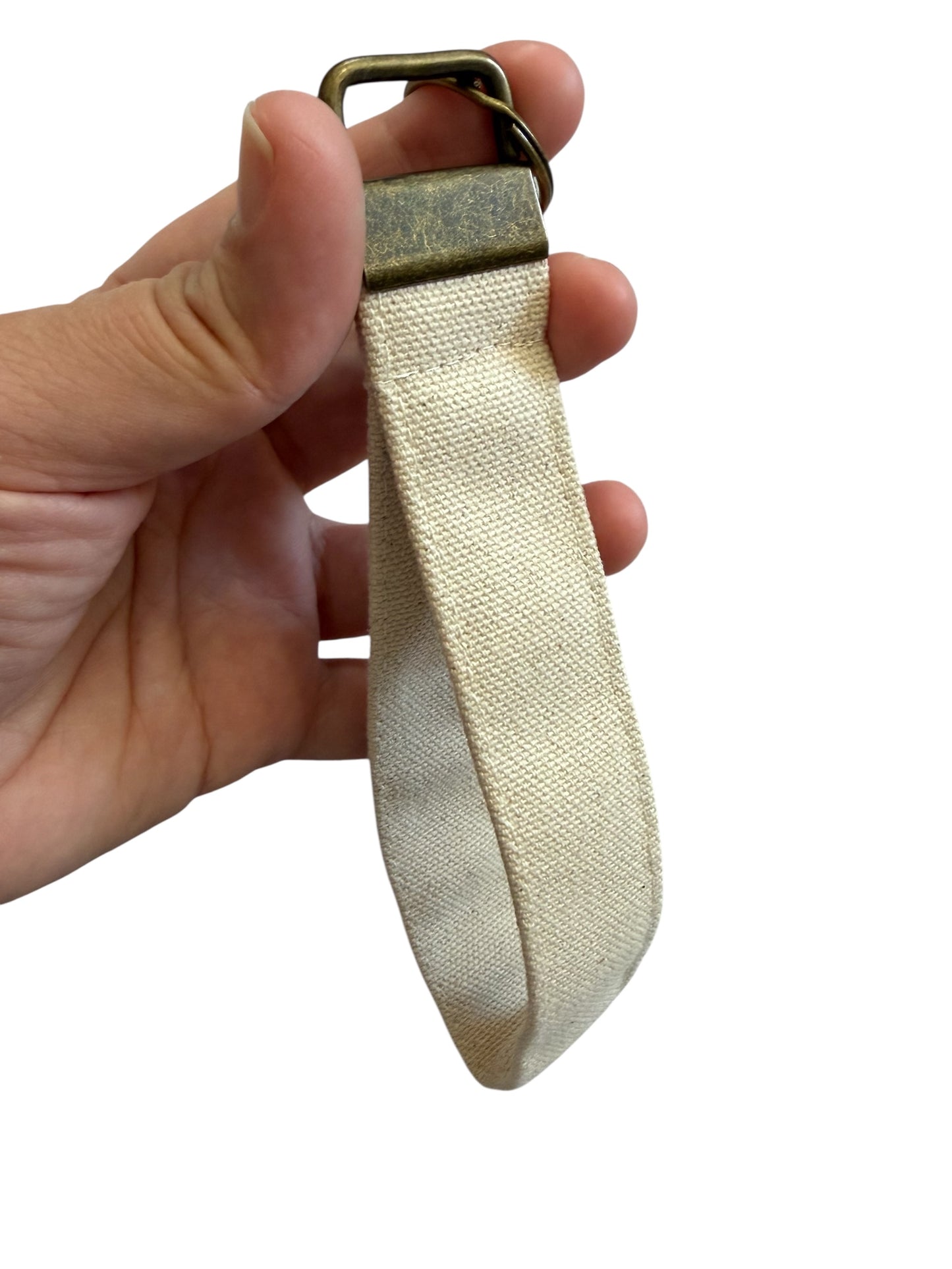 Lumela Neutral Canvas Wristlet Keychain