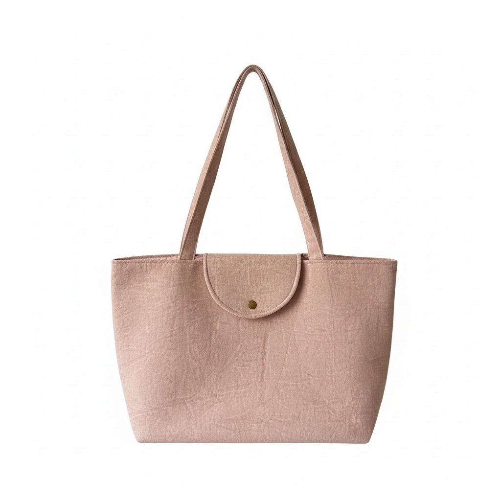 large pink washed canvas tote bag lightweight everyday shoulder bag minimalist women tote