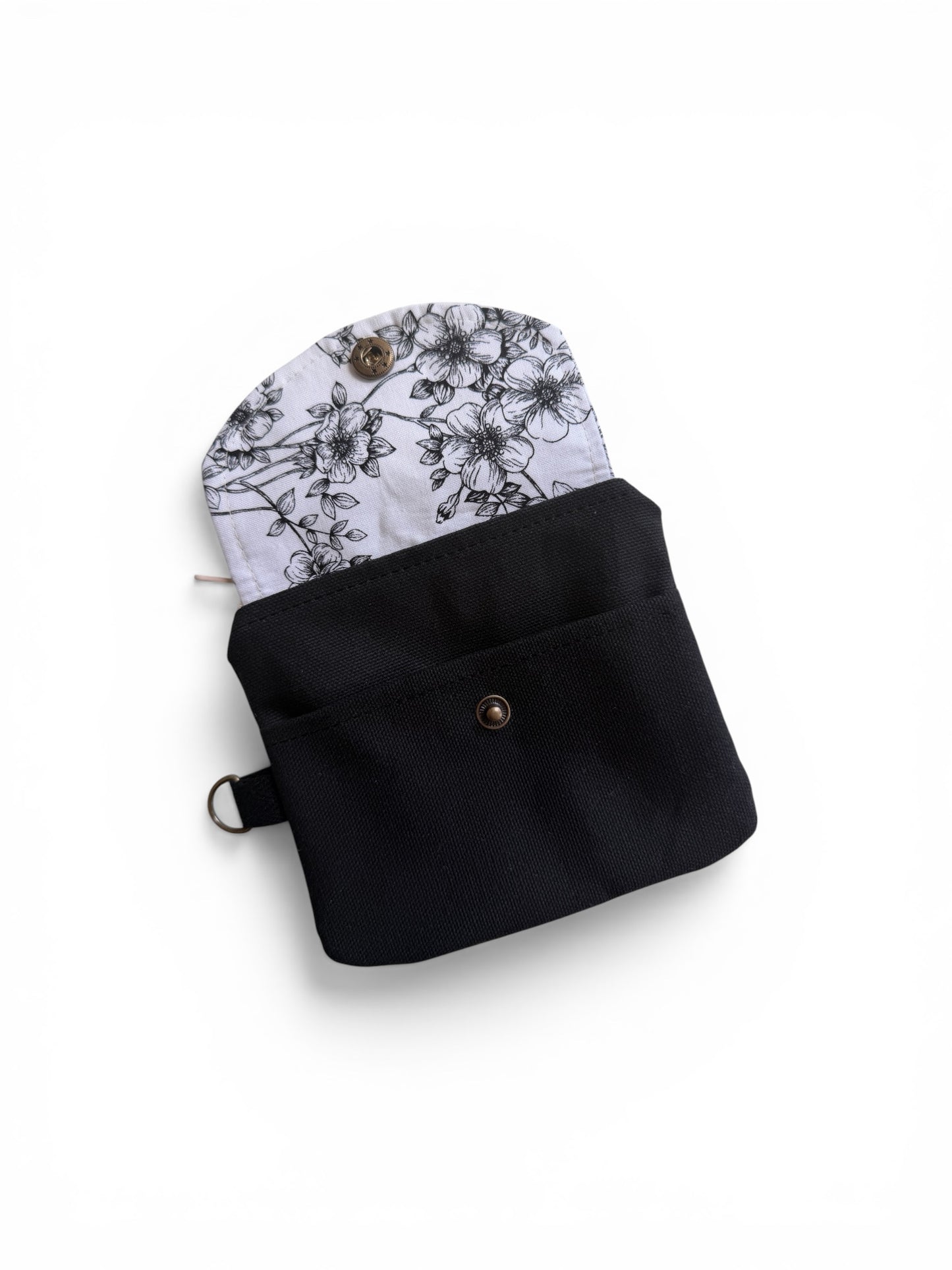 Florence Black Floral Keychain Wallet