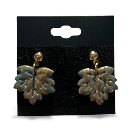 Green Leaves Clay Earrings